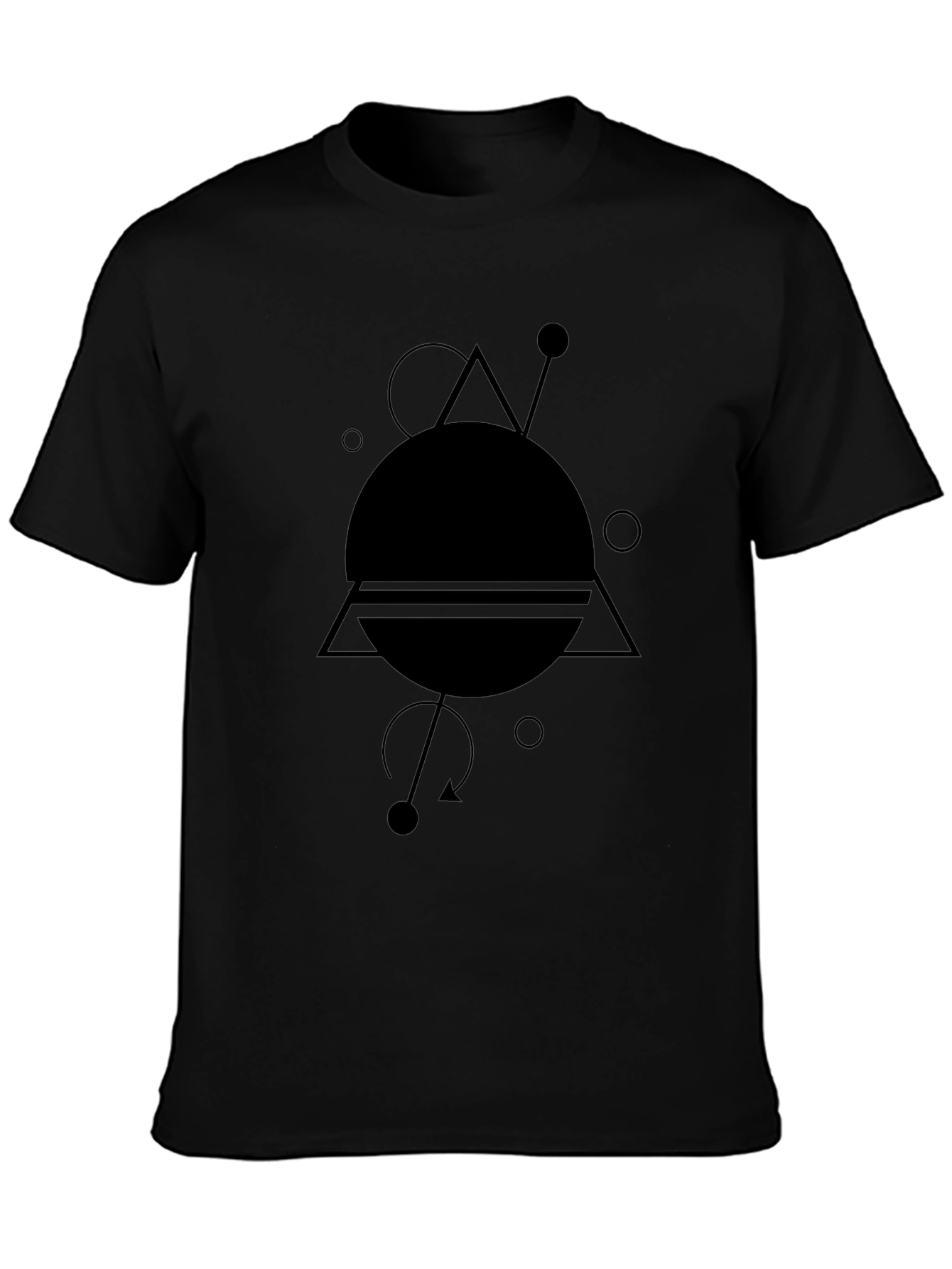 Geometric Design Black T-Shirt