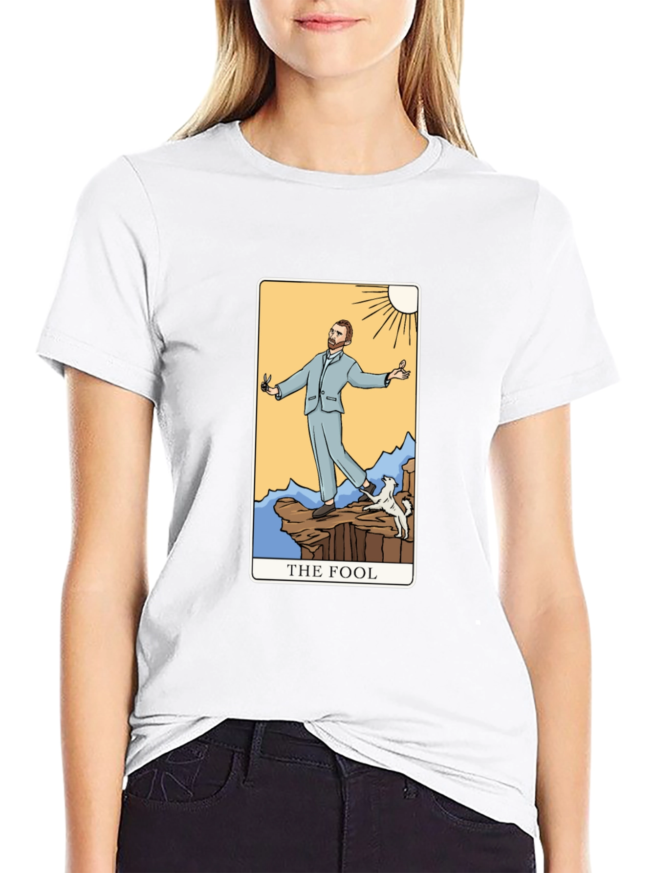 The Fool Tarot Card Graphic T-Shirt - Black