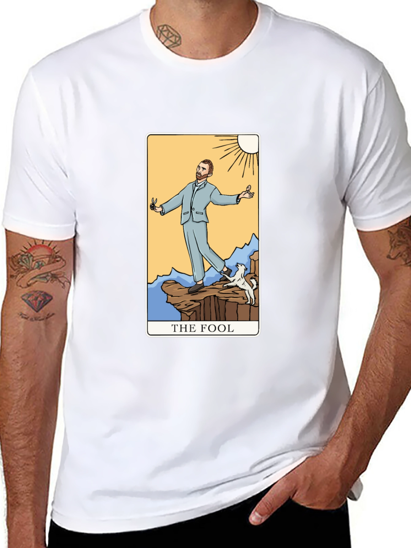 The Fool Tarot Card Graphic T-Shirt - Black