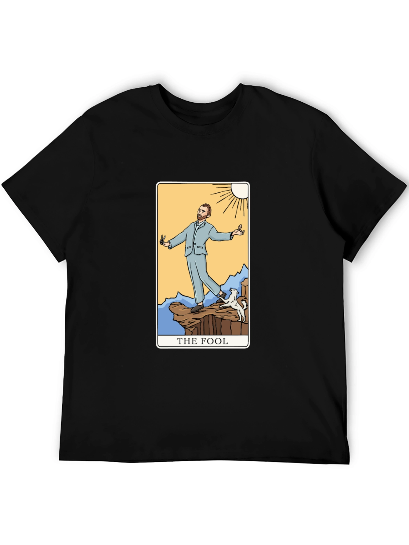 The Fool Tarot Card Graphic T-Shirt - Black