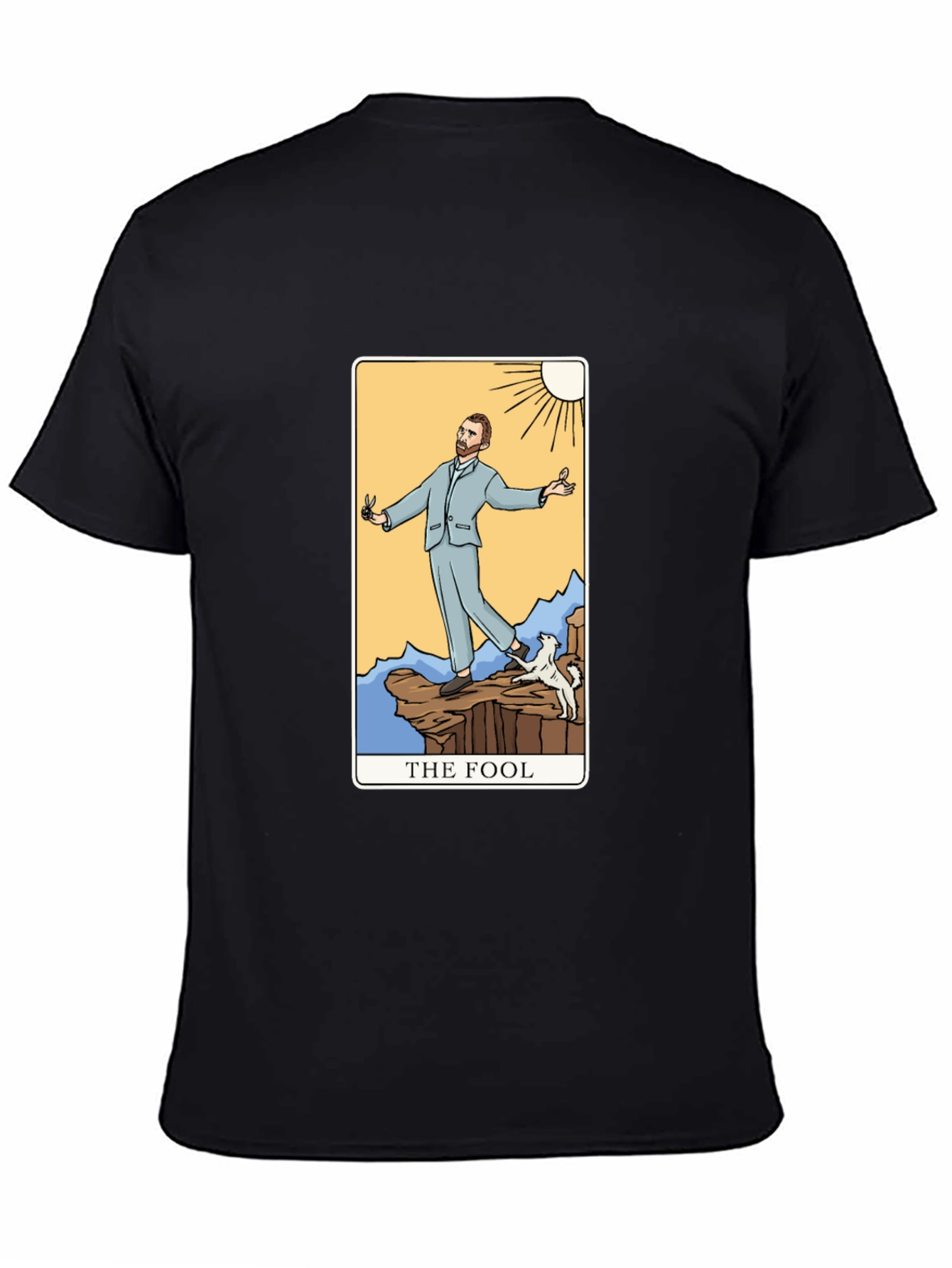 The Fool Tarot Card Graphic T-Shirt - Black