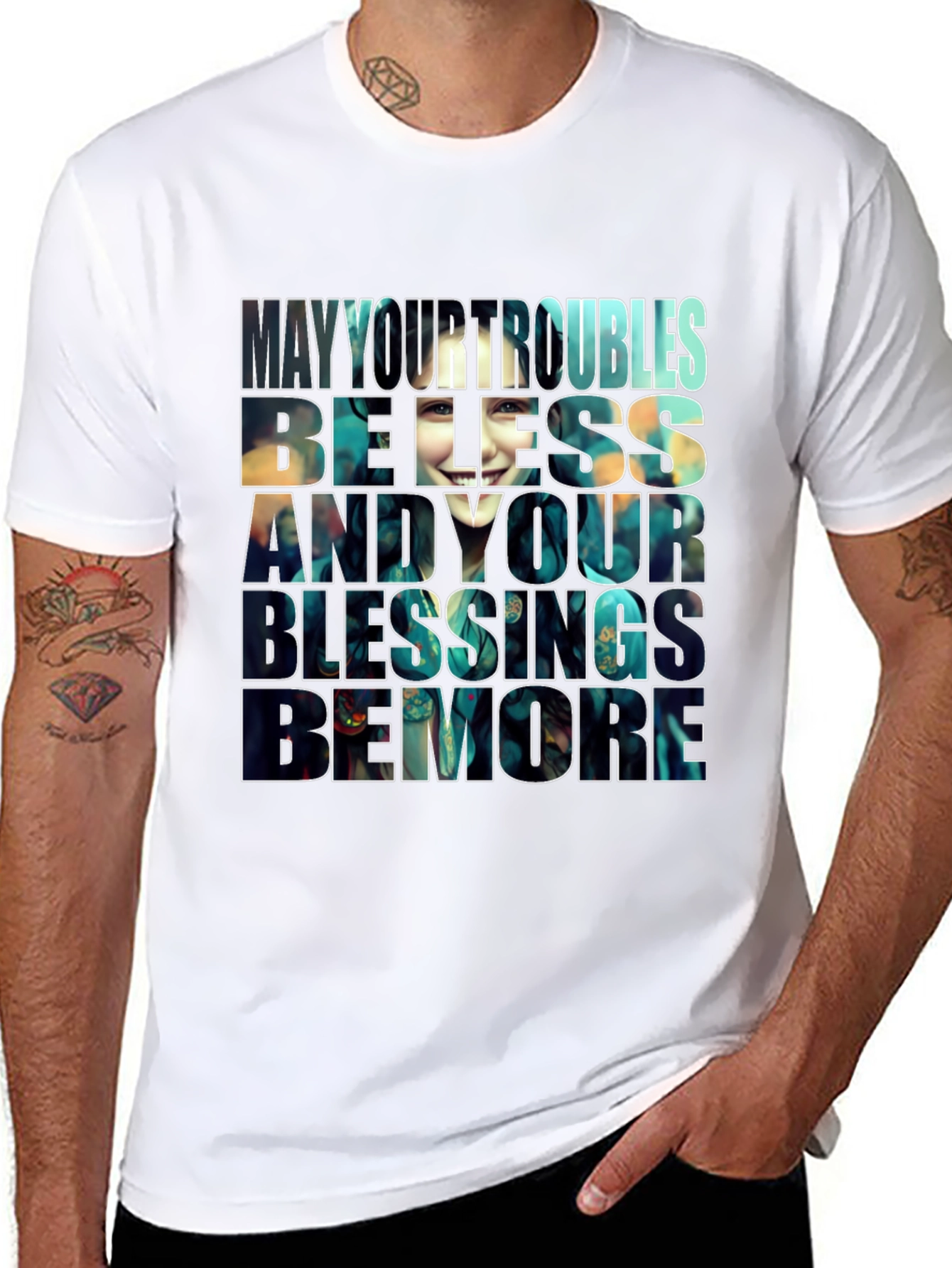 Inspirational Graphic T-Shirt - Blessings Design