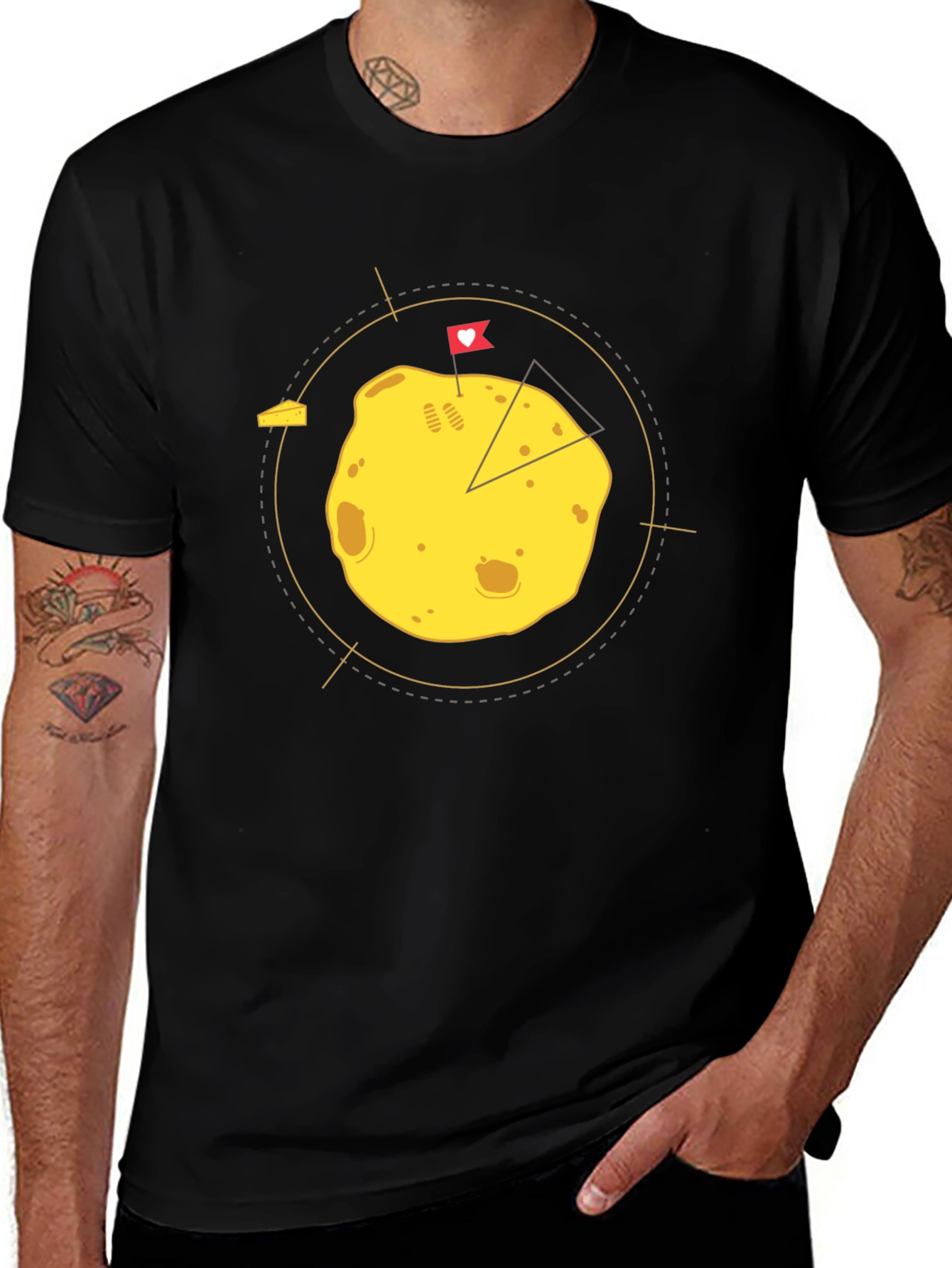 Cheese Planet Black Graphic Tee