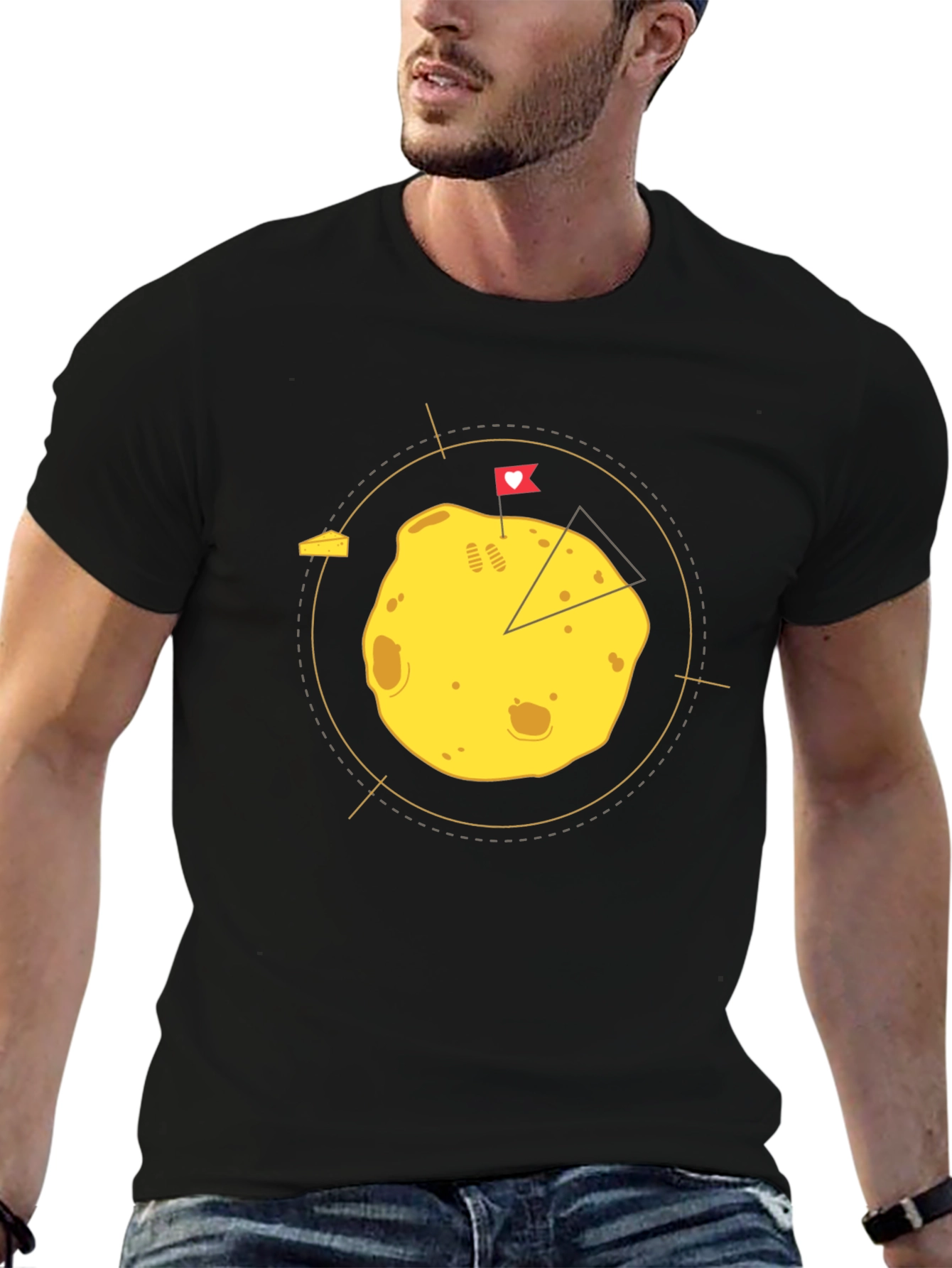 Cheese Planet Black Graphic Tee