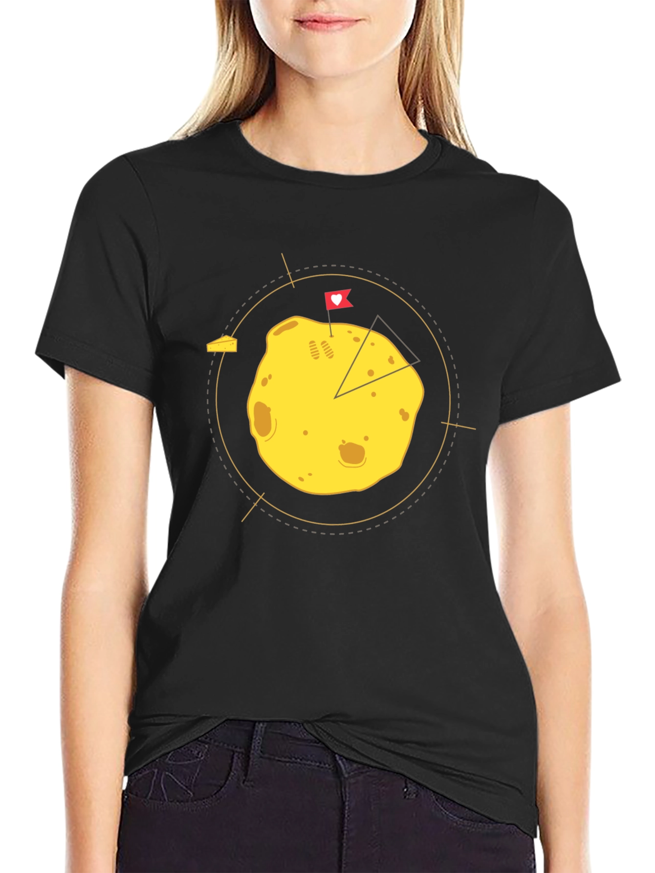 Cheese Planet Black Graphic Tee