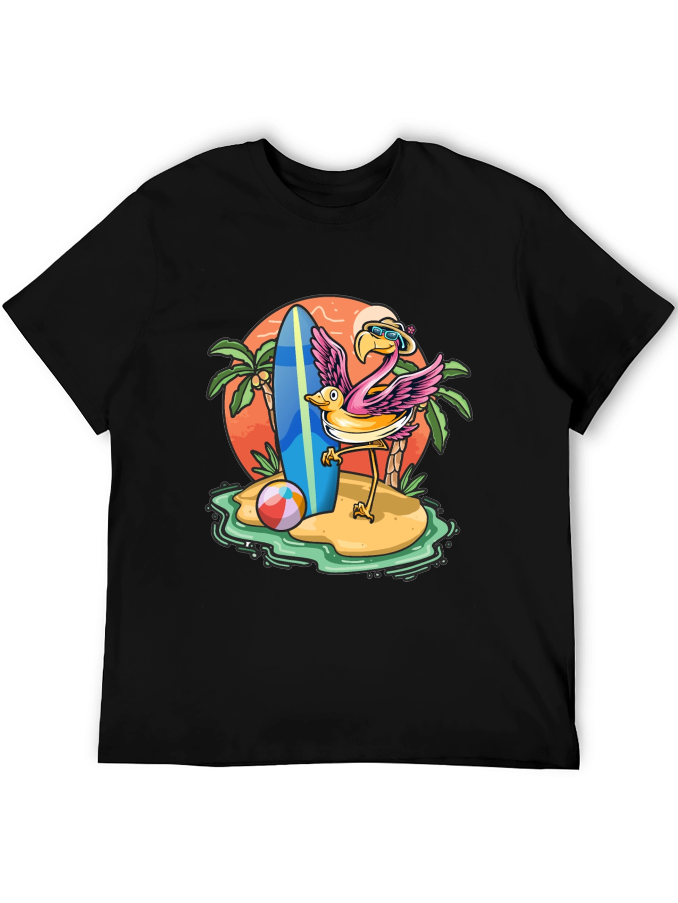 Summer Flamingo Graphic Tee - Beach Vibes