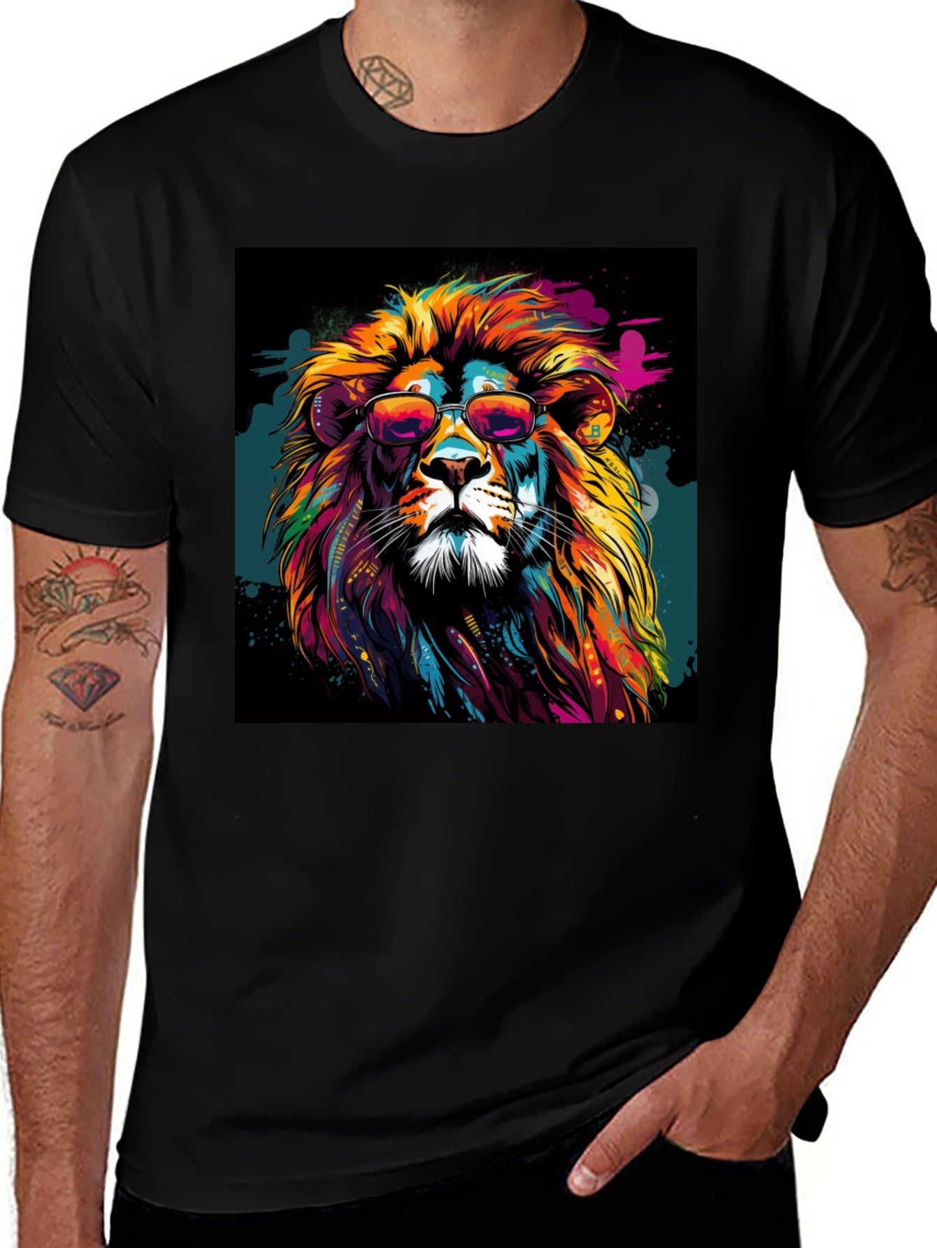 Cool Lion Graphic Tee - Black T-Shirt