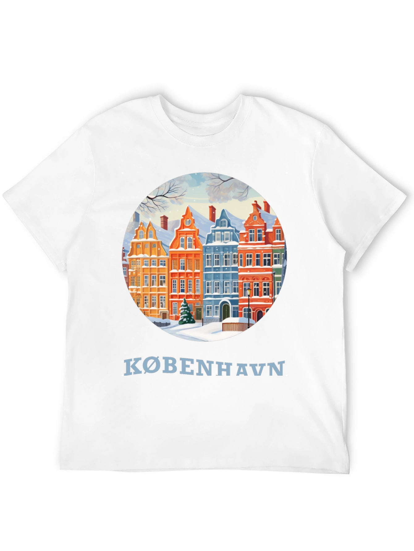 Copenhagen Winter Houses Graphic T-Shirt