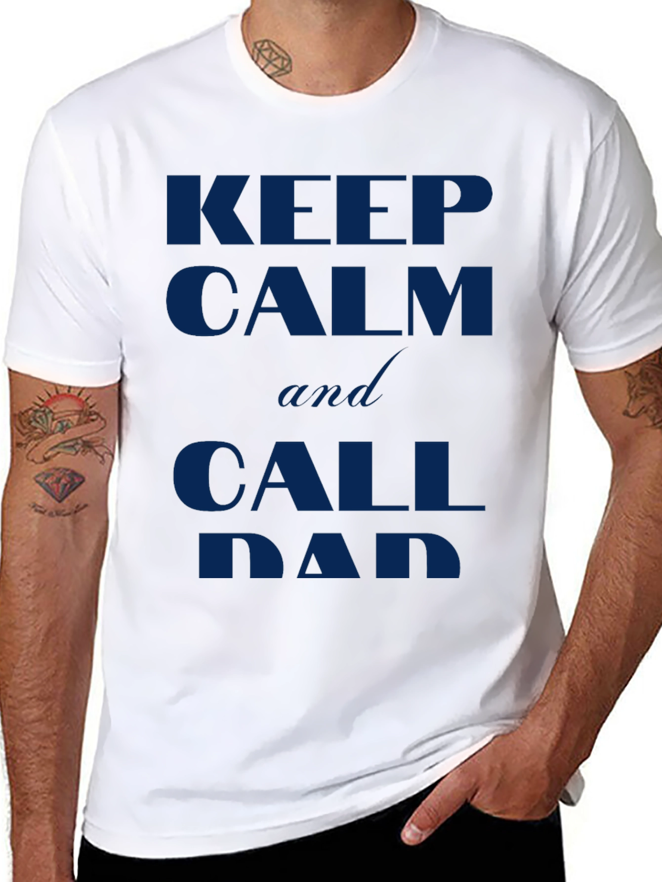 Keep Calm and Call Dad Black T-Shirt