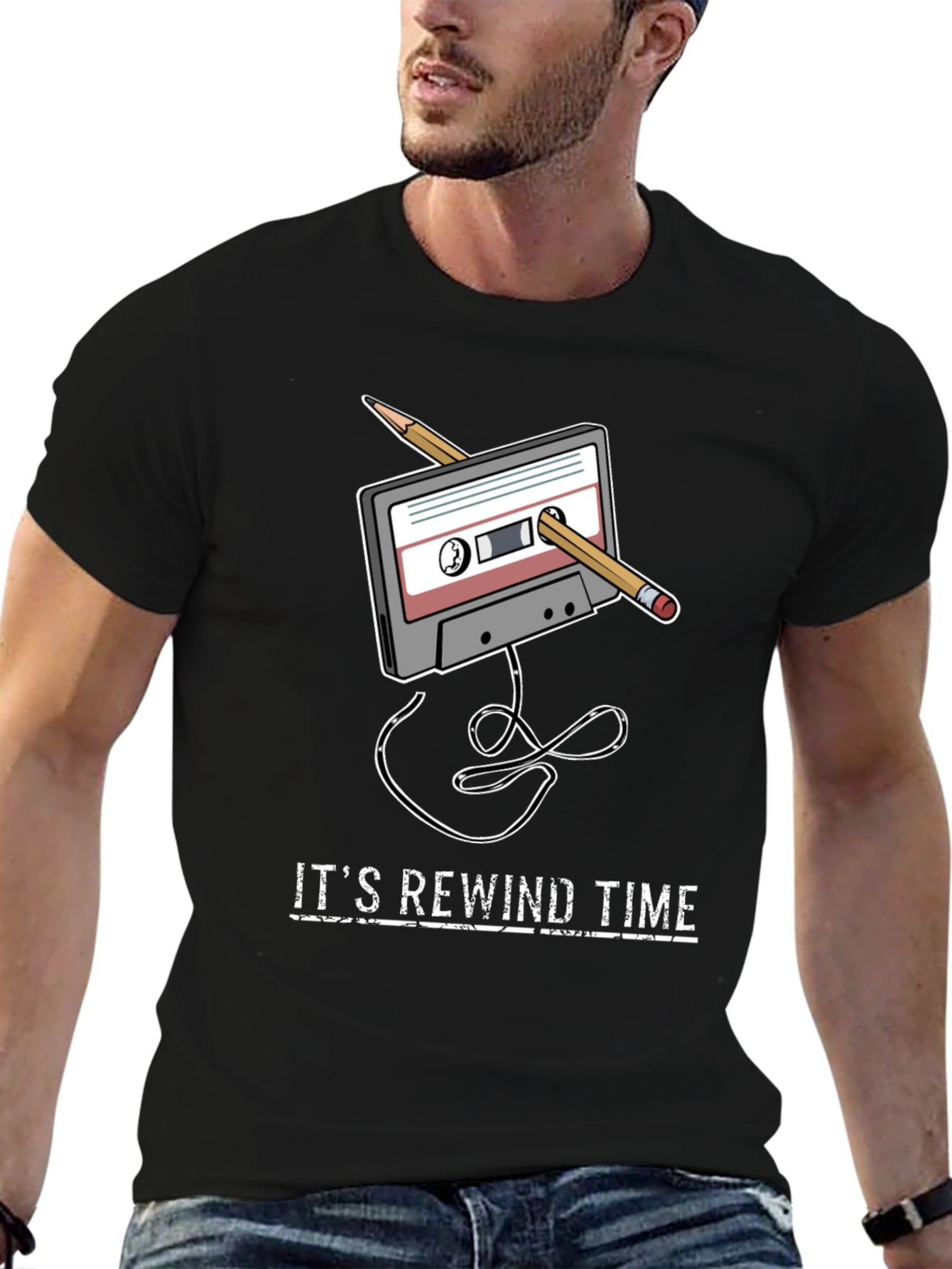 Rewind Time Retro Cassette Tape T-Shirt