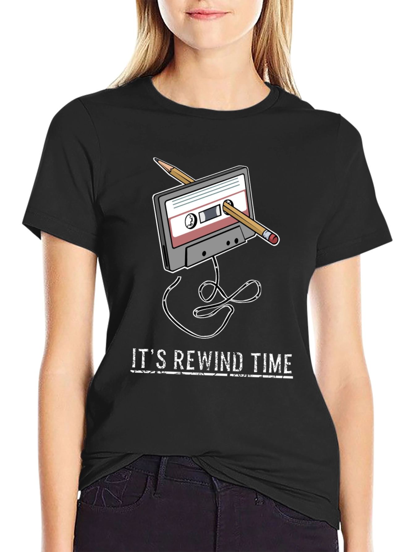 Rewind Time Retro Cassette Tape T-Shirt