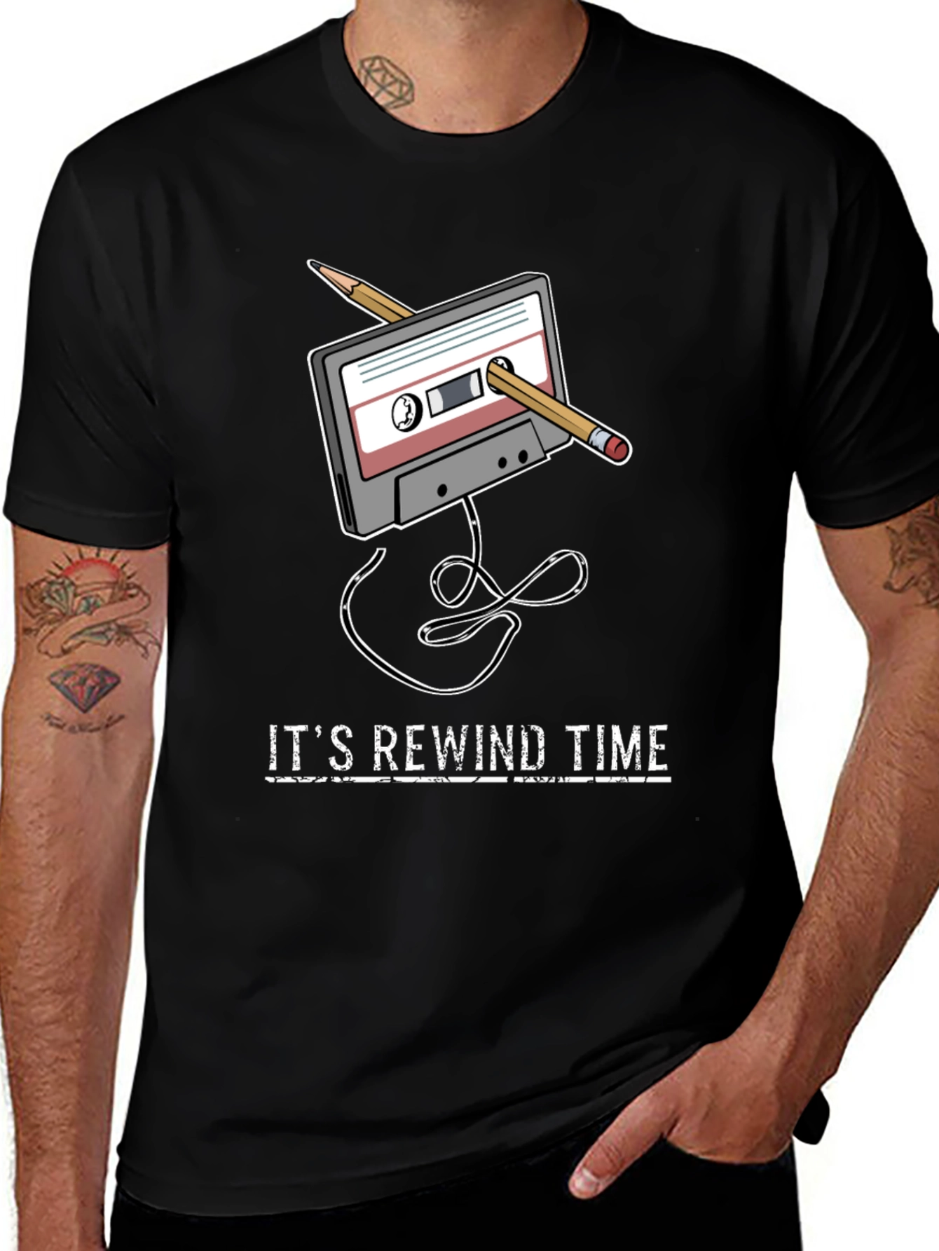 Rewind Time Retro Cassette Tape T-Shirt