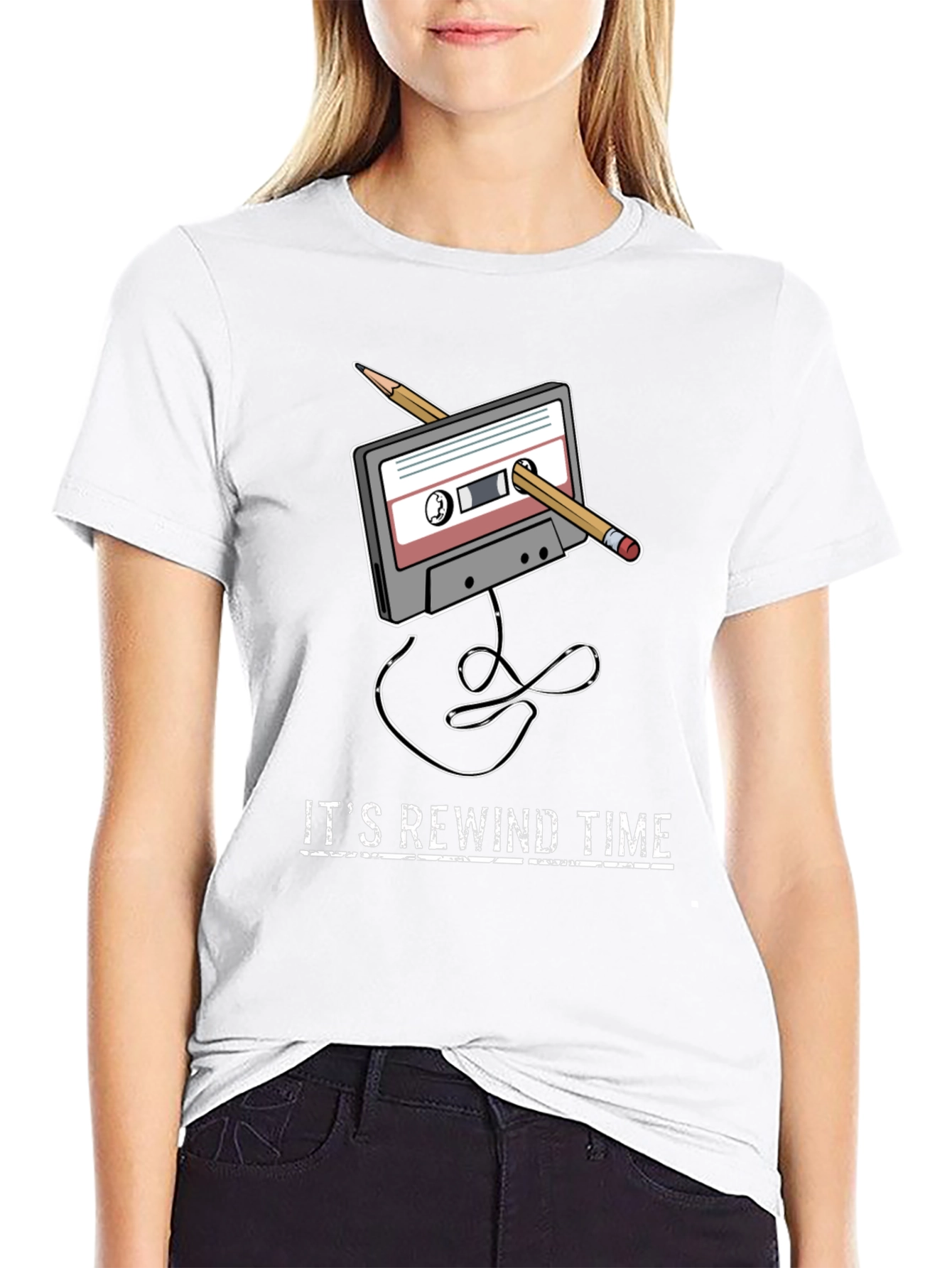 Rewind Time Retro Cassette Tape T-Shirt