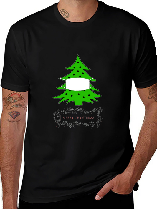 Festive Christmas Tree Mask T-Shirt