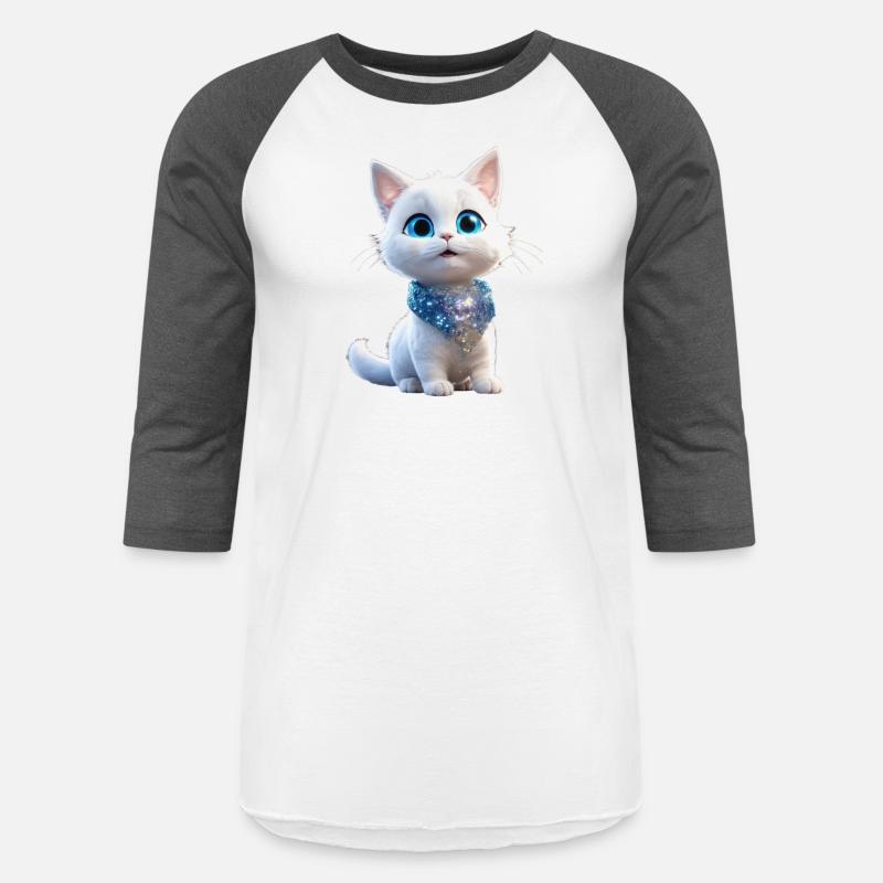 Cartoon character a white cat with a silver coat a