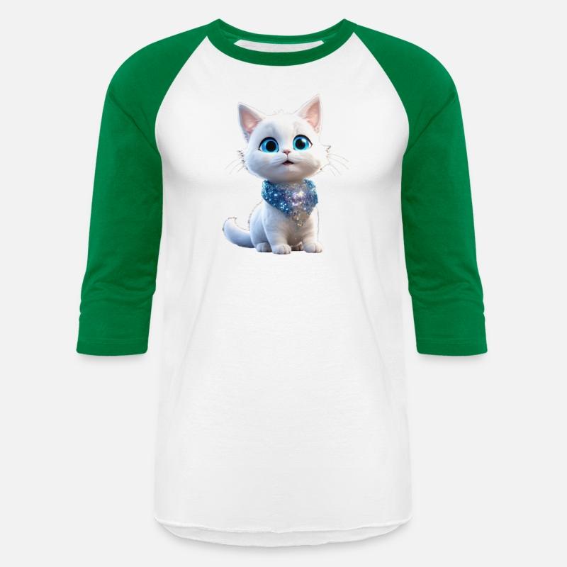 Cartoon character a white cat with a silver coat a