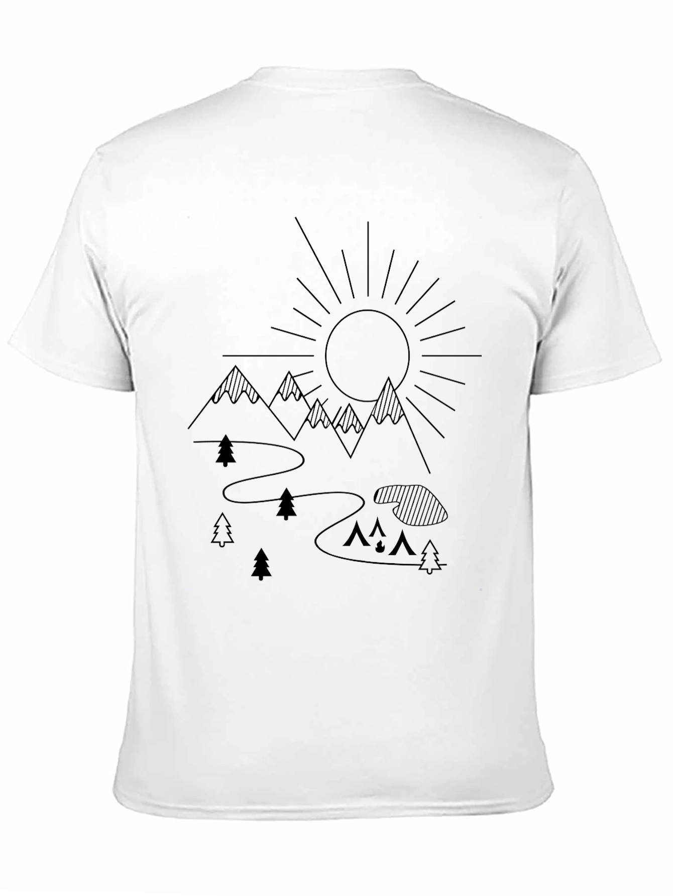 Nature Scene Graphic Tee - Black Cotton Comfort