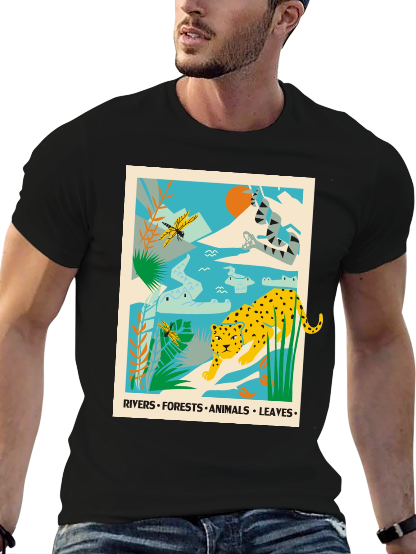 Jungle Animals Graphic Print T-Shirt