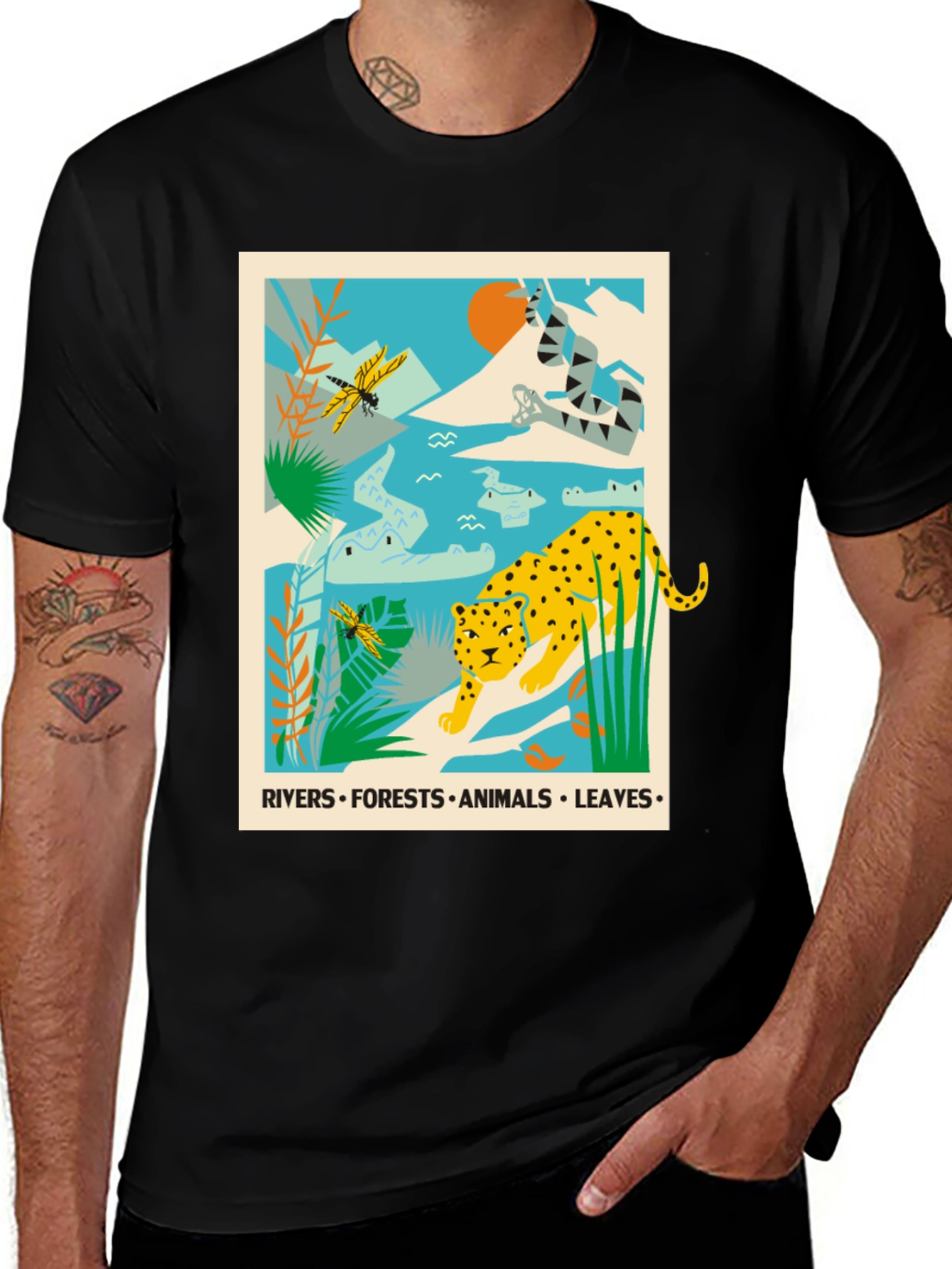 Jungle Animals Graphic Print T-Shirt