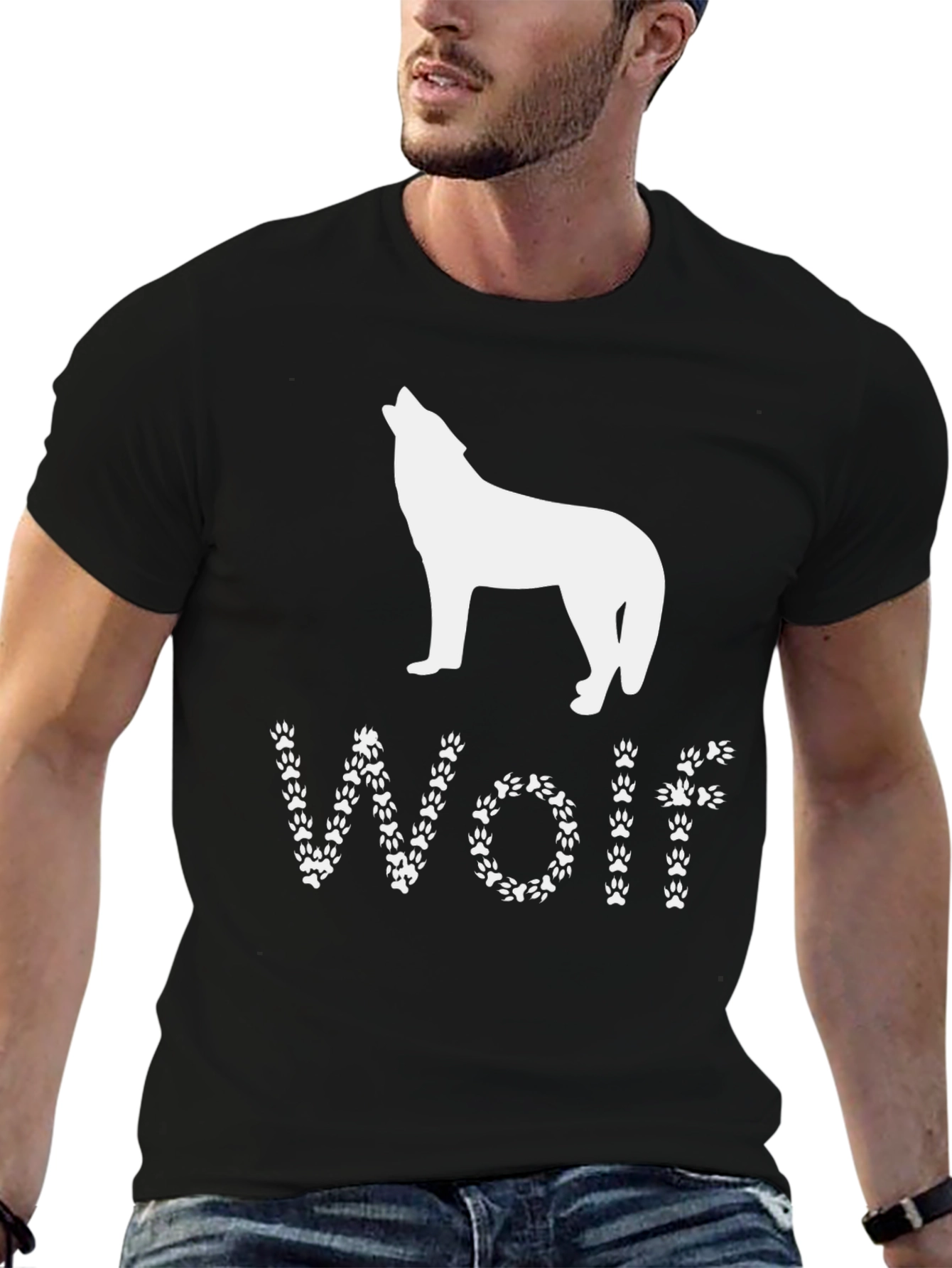 Wolf Paw Print Graphic Tee - Mens