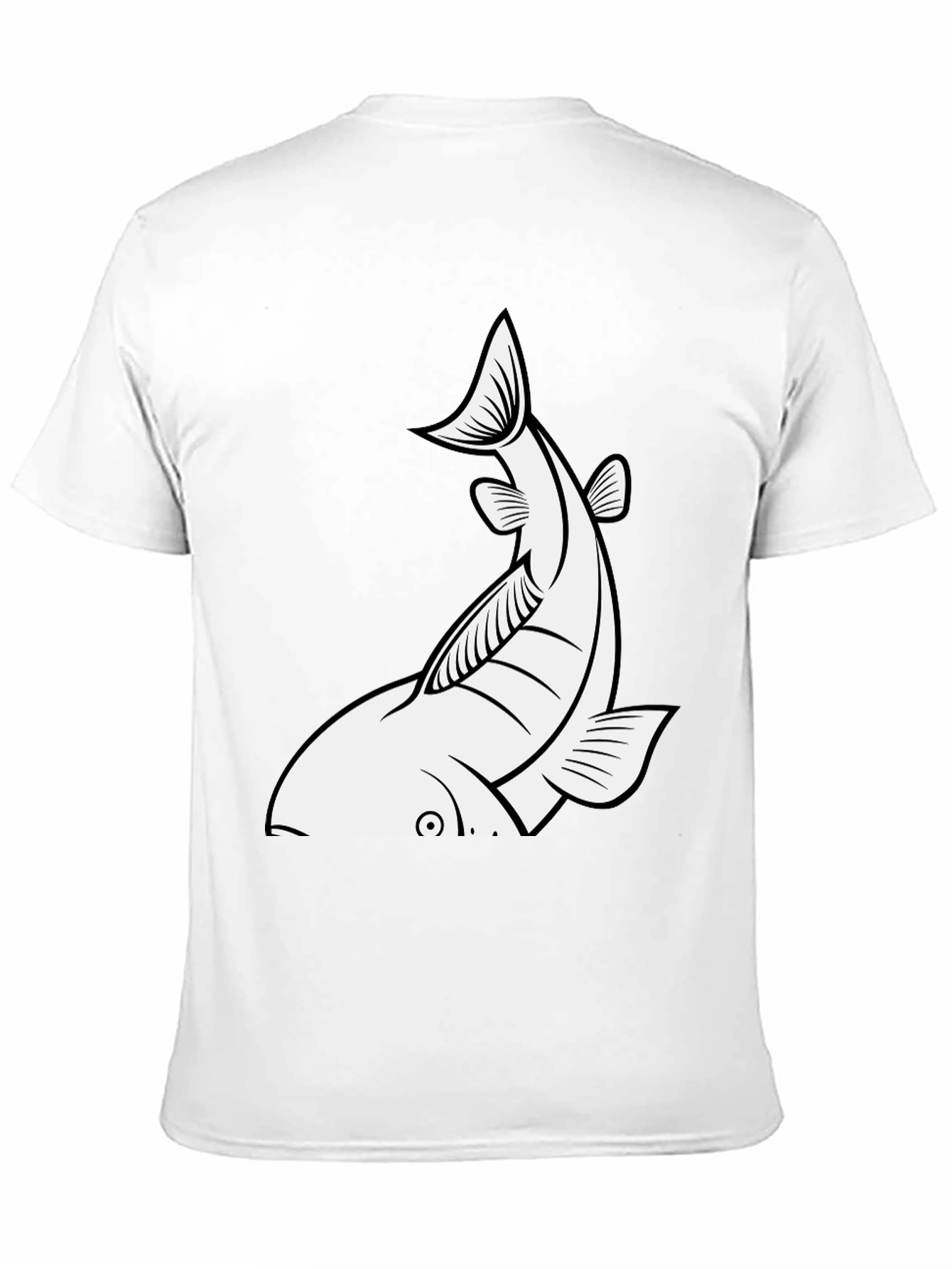 Fish Graphic Tee - Black Cotton T-Shirt