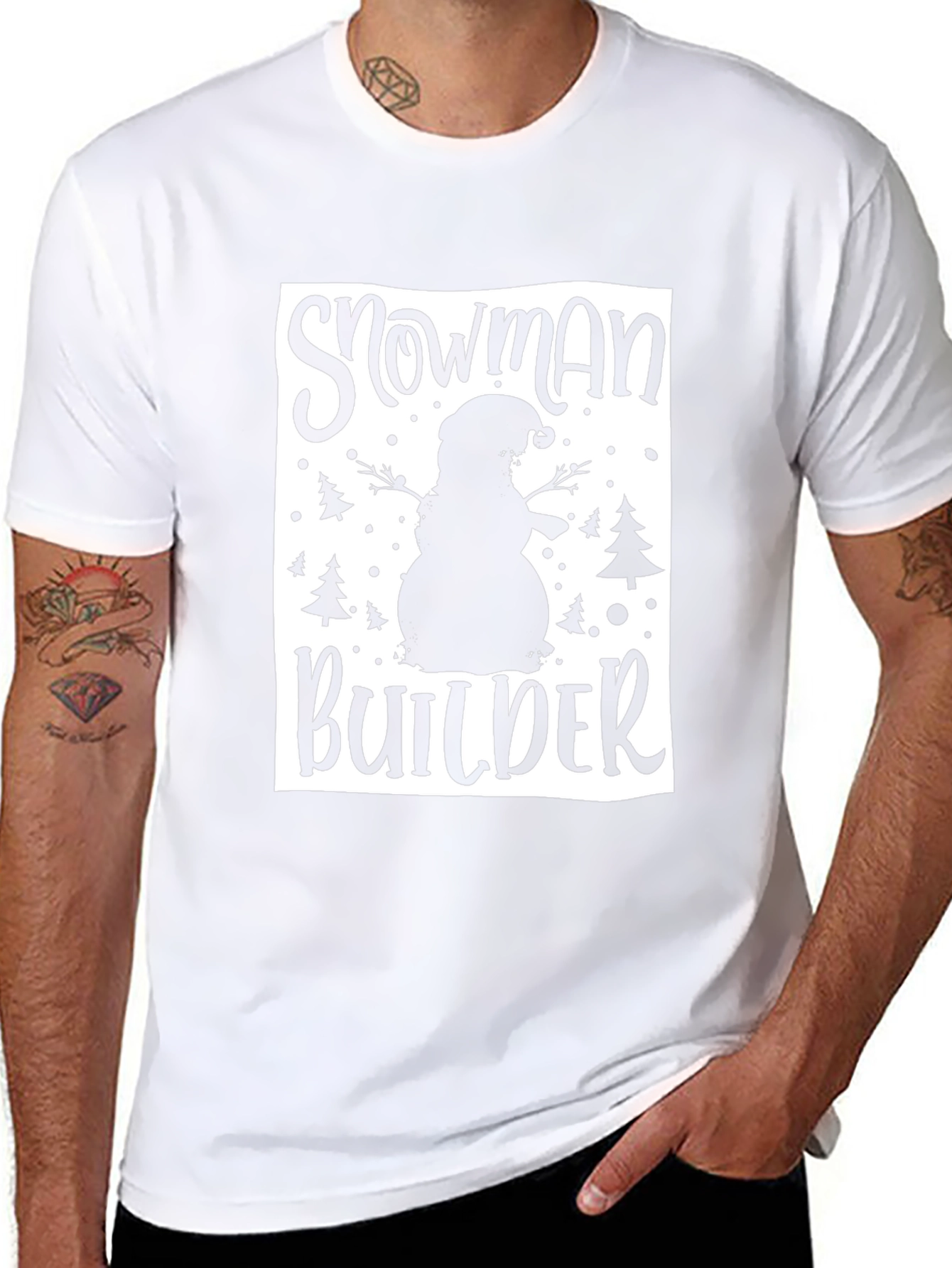 Snowman Builder Graphic Tee - Black