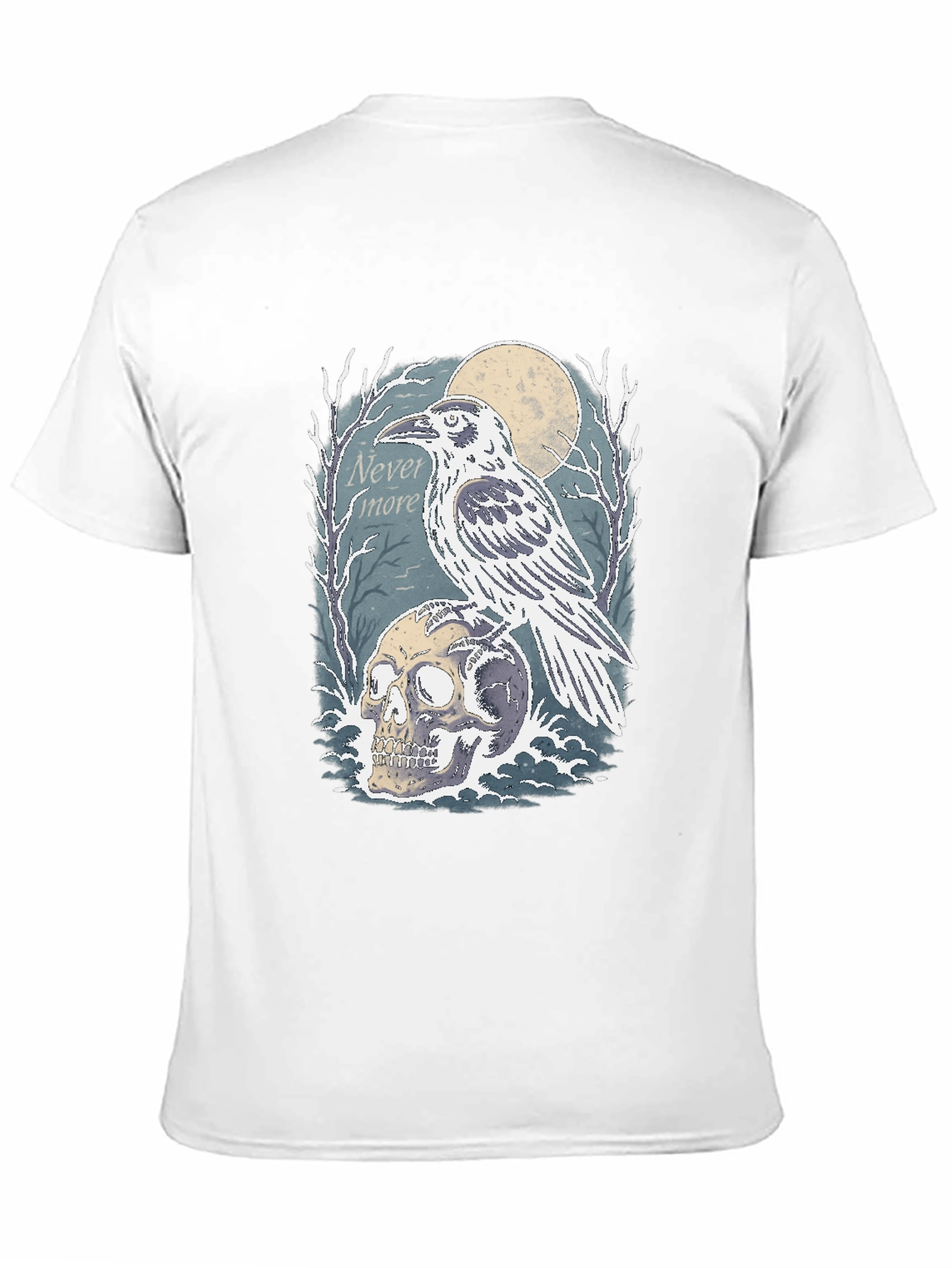 Raven Skull Graphic Tee - Nevermore Gothic Shirt