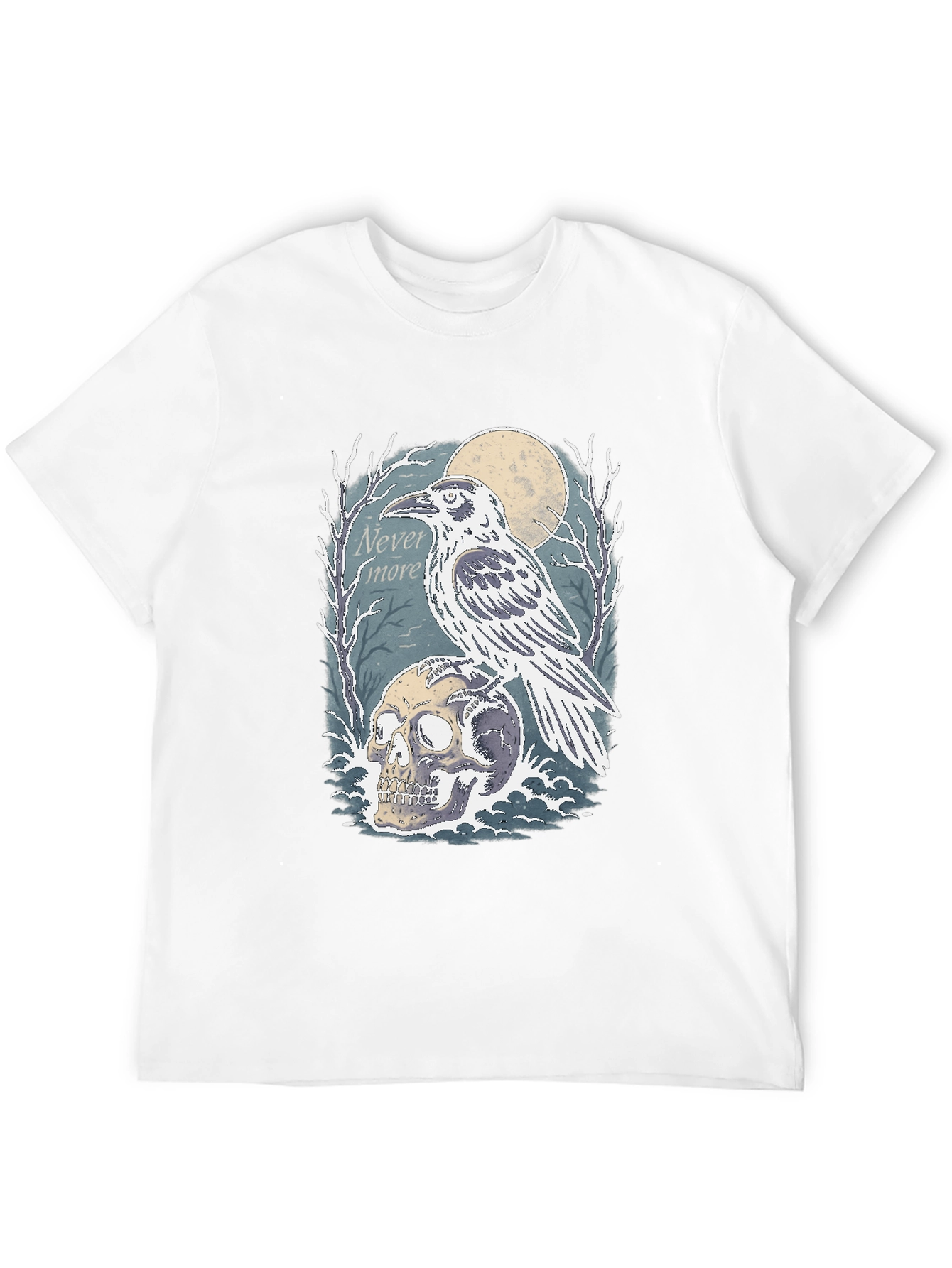 Raven Skull Graphic Tee - Nevermore Gothic Shirt