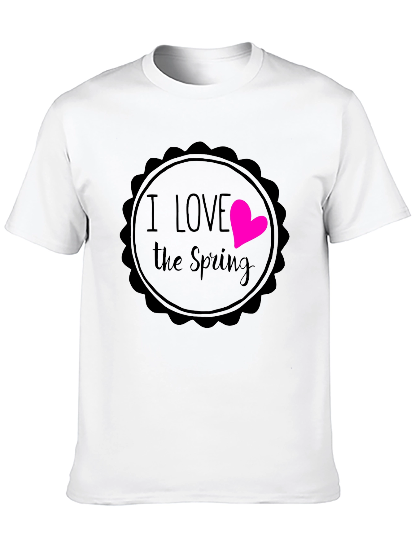 I Love the Spring Black Graphic T-Shirt