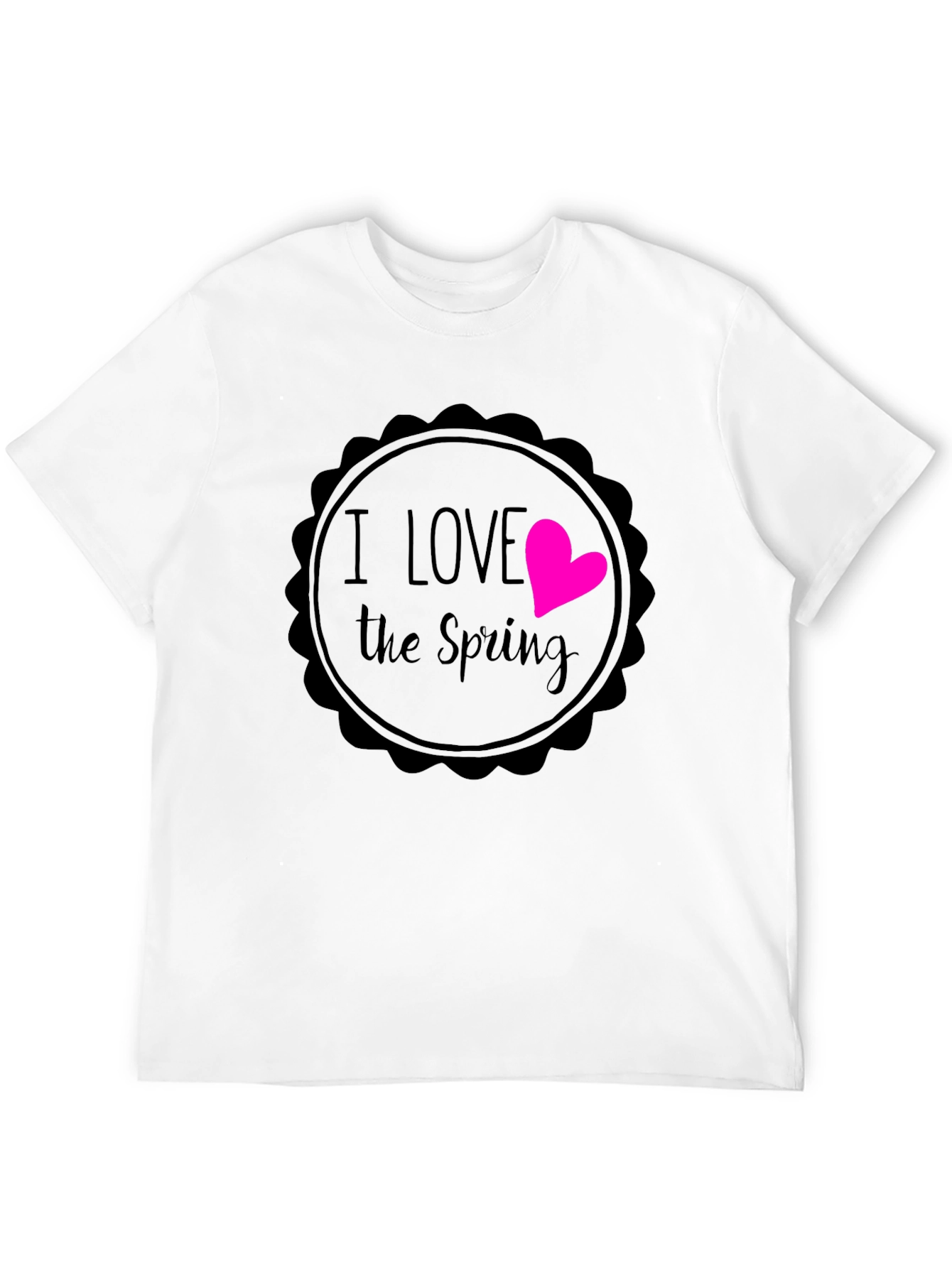 I Love the Spring Black Graphic T-Shirt