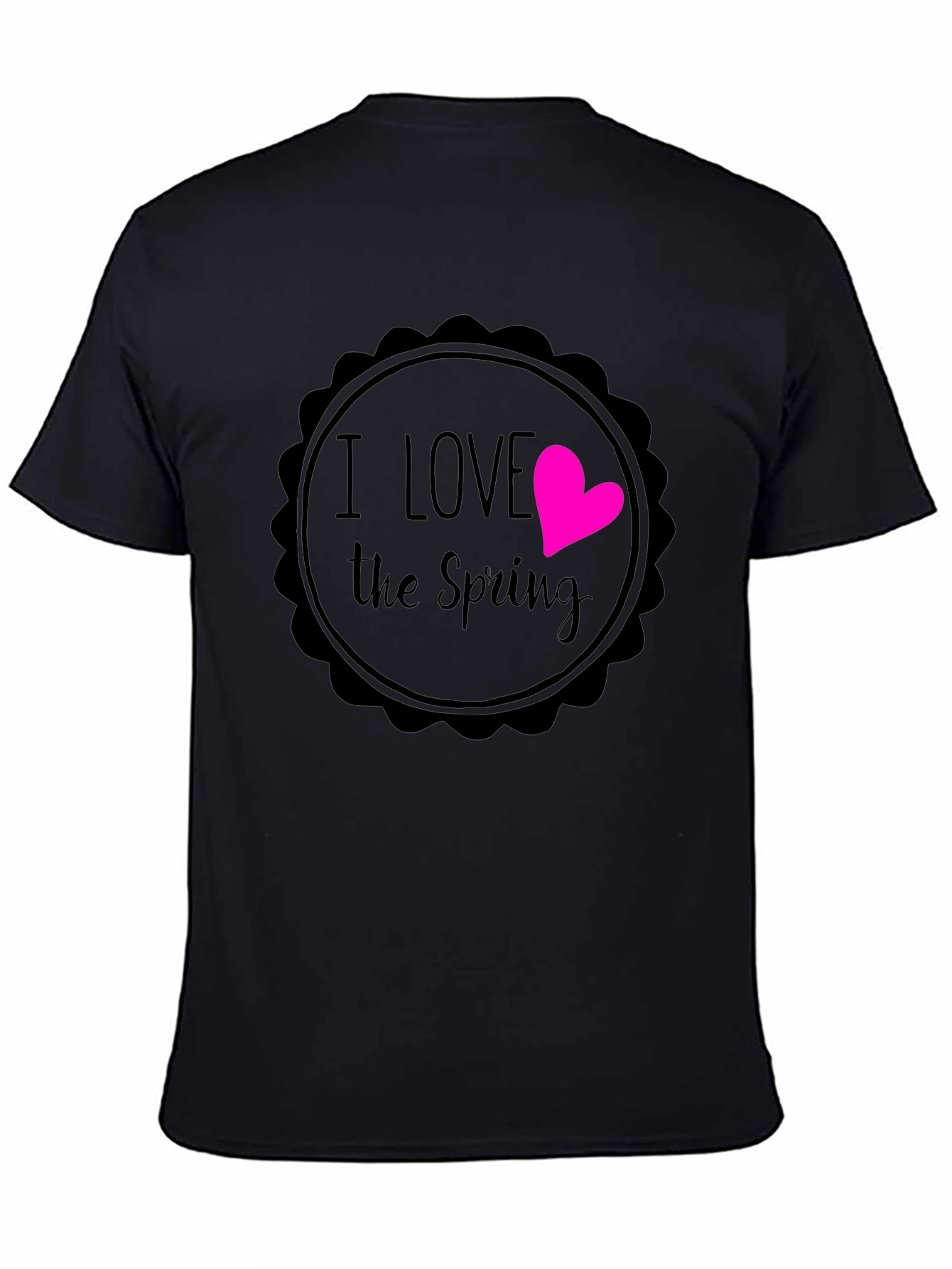 I Love the Spring Black Graphic T-Shirt
