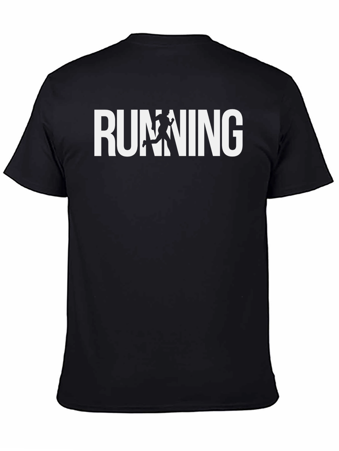 Running Graphic Tee - Black Cotton T-Shirt