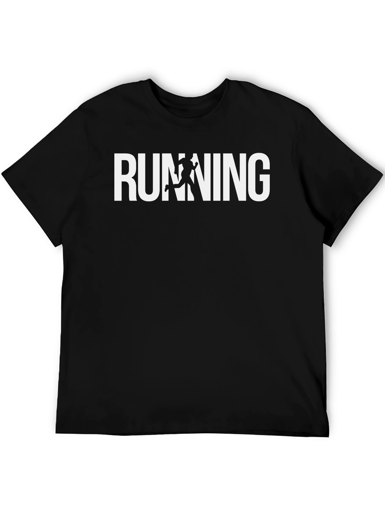 Running Graphic Tee - Black Cotton T-Shirt