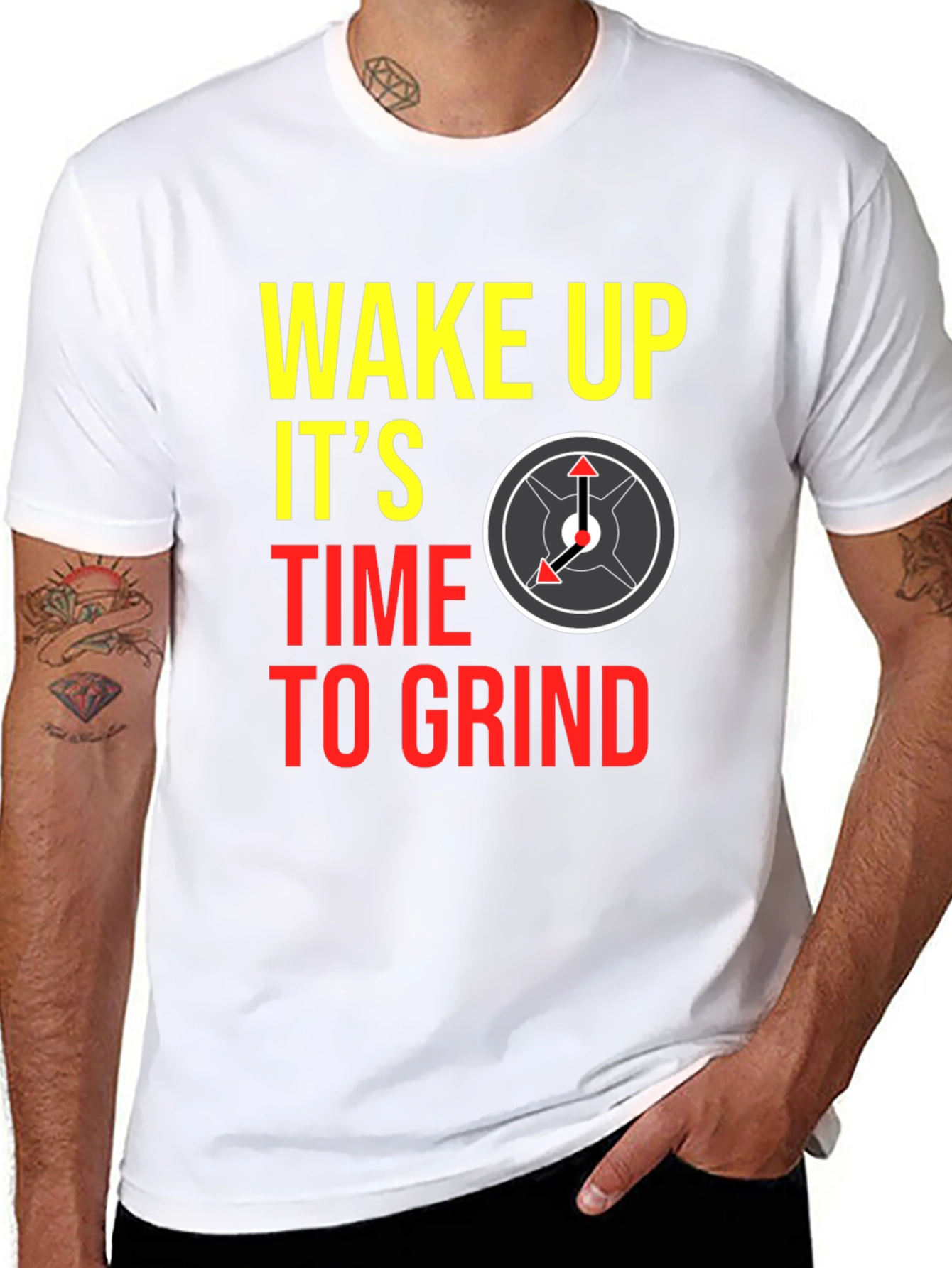 Wake Up Grind Time Black Graphic Tee