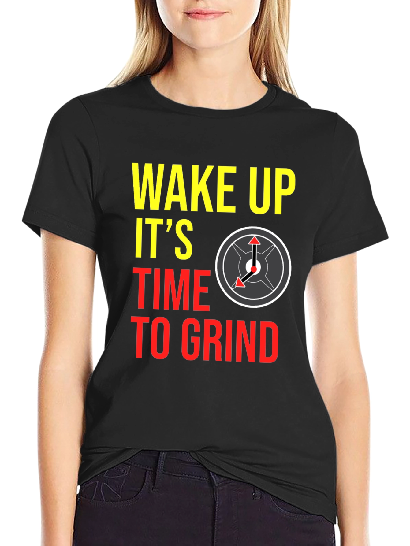 Wake Up Grind Time Black Graphic Tee