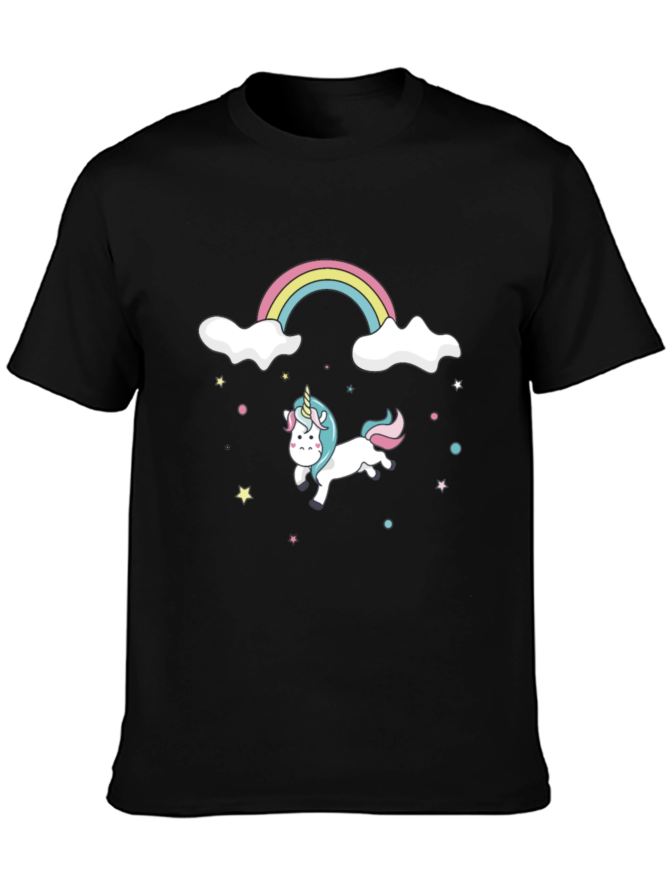 Unicorn Rainbow Black T-Shirt