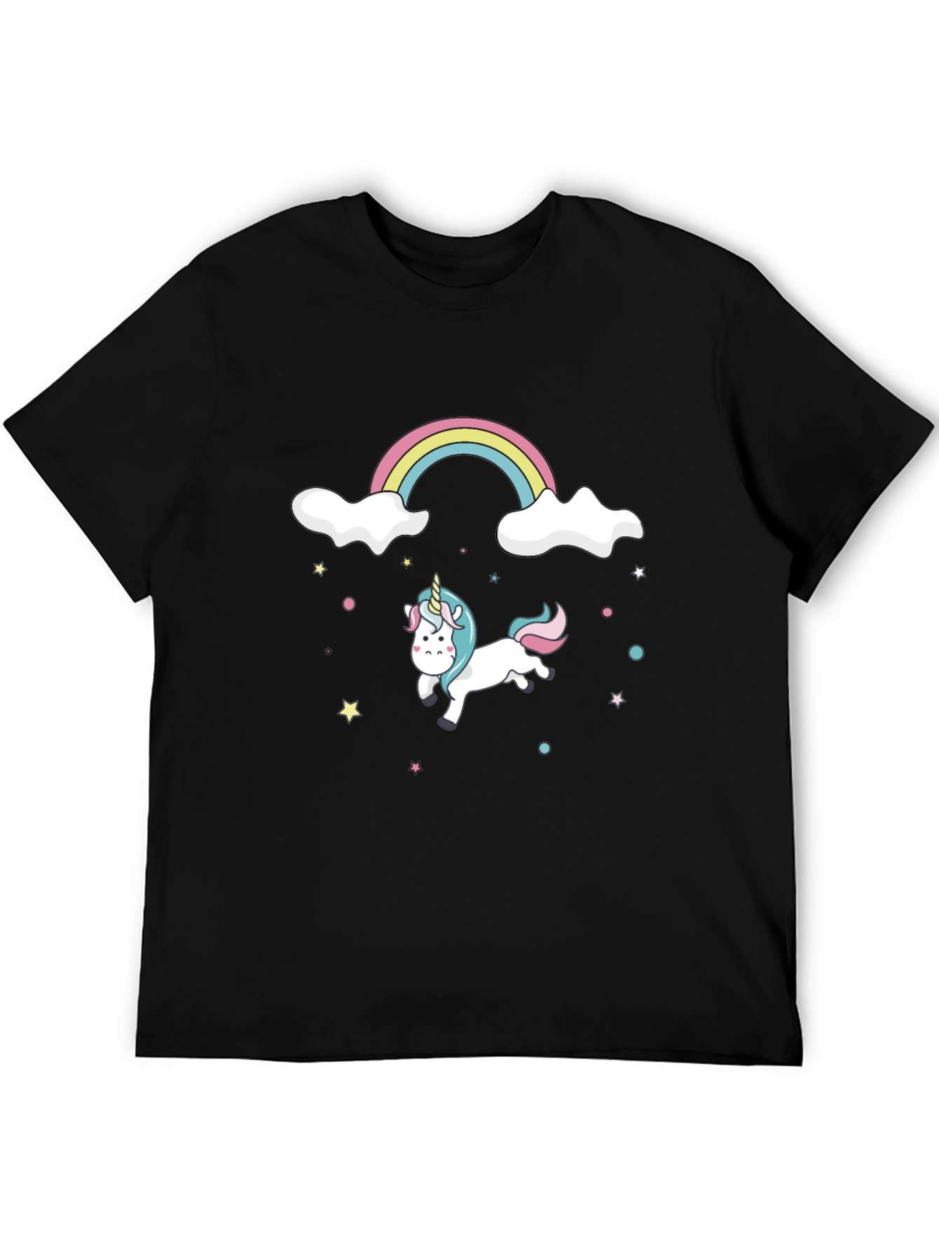 Unicorn Rainbow Black T-Shirt