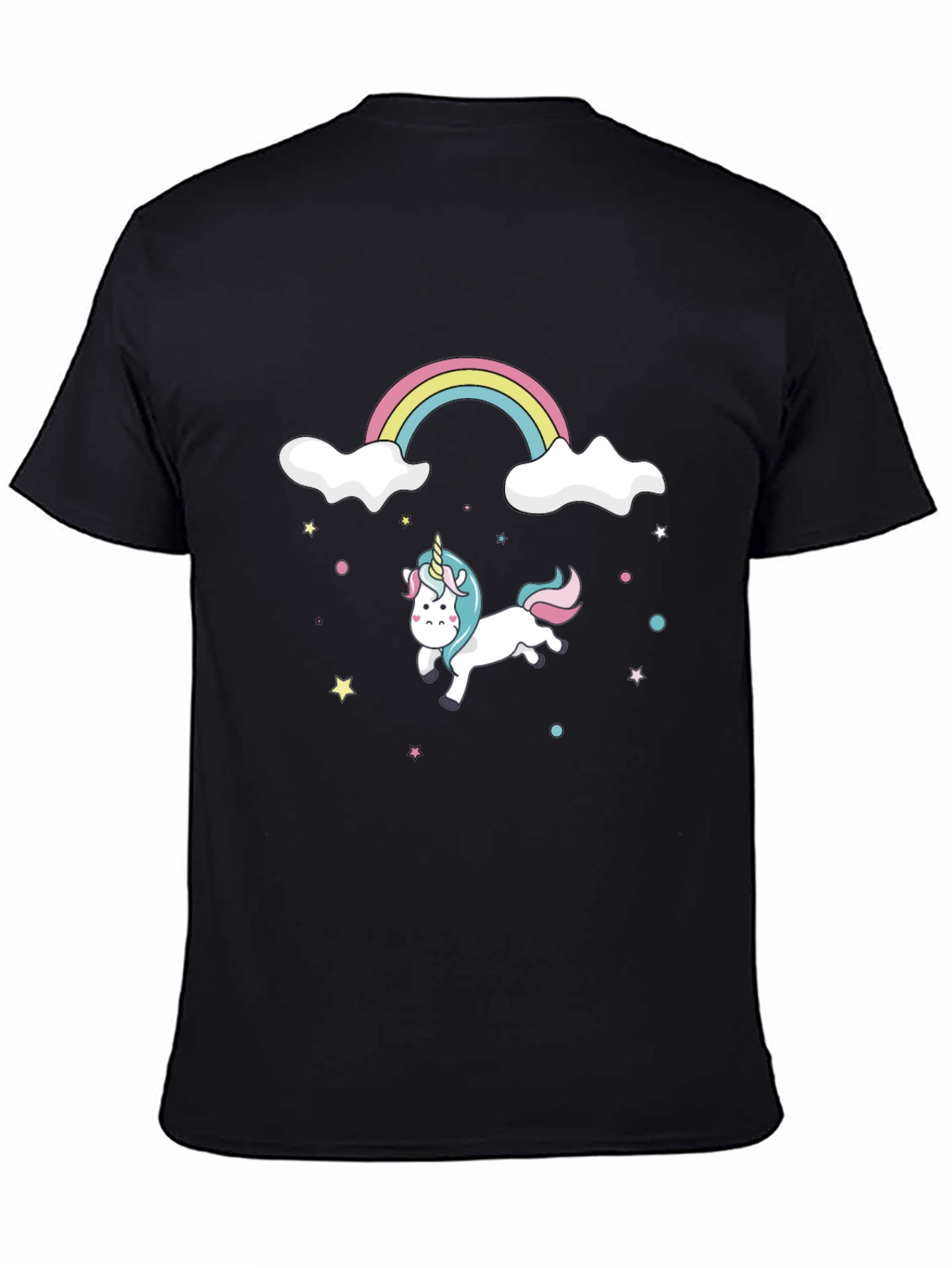 Unicorn Rainbow Black T-Shirt