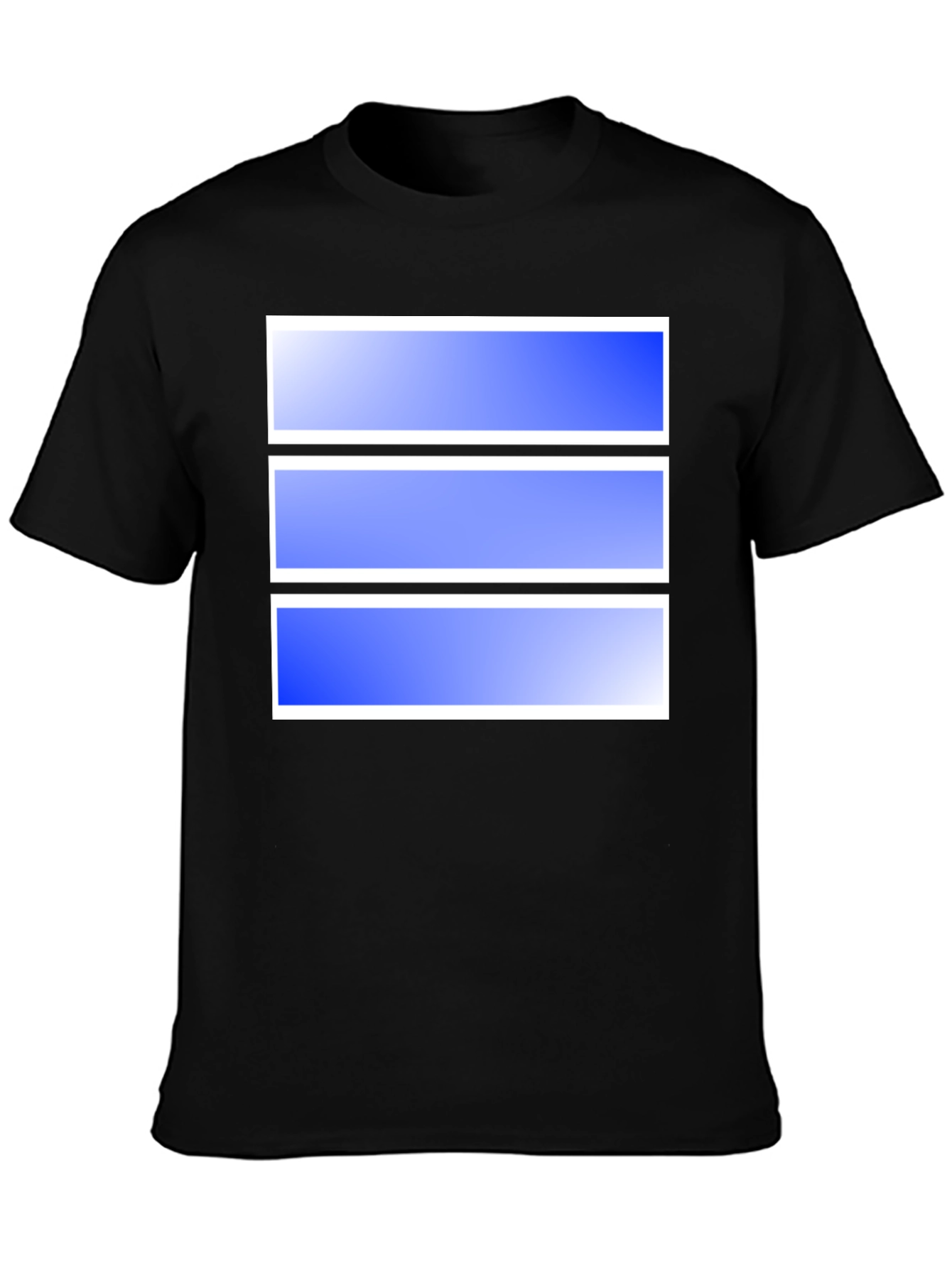 Modern Graphic Tee - Blue Stripes Black Shirt