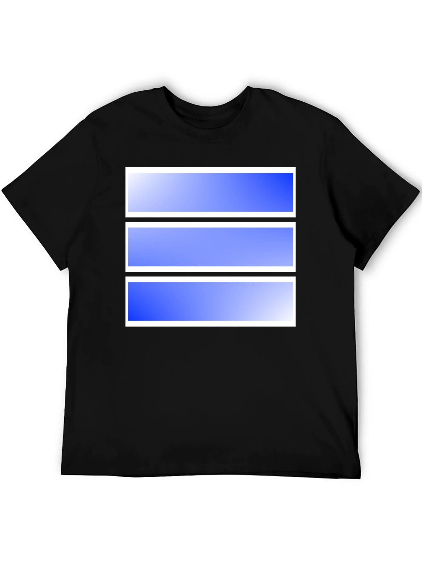 Modern Graphic Tee - Blue Stripes Black Shirt