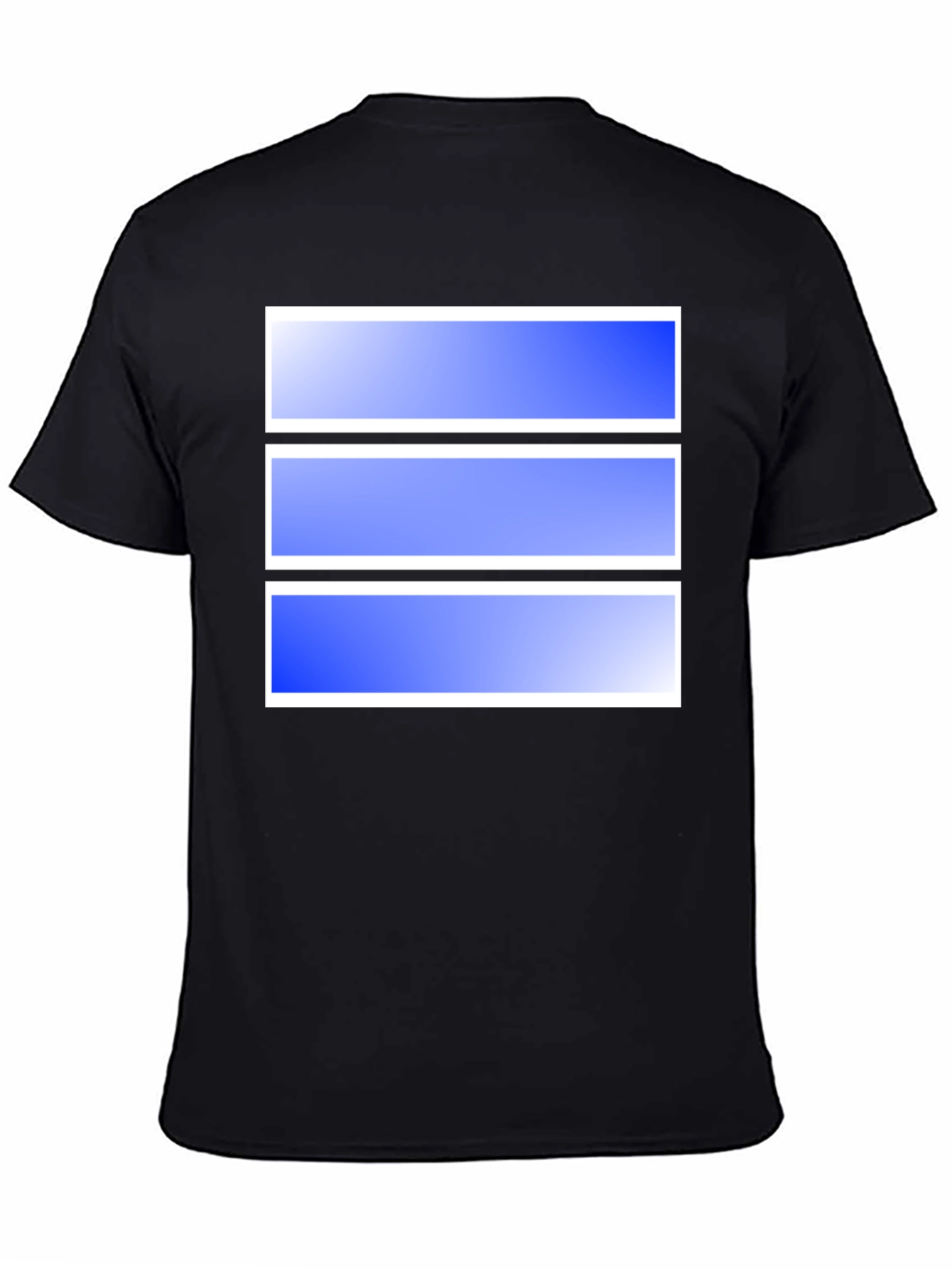 Modern Graphic Tee - Blue Stripes Black Shirt