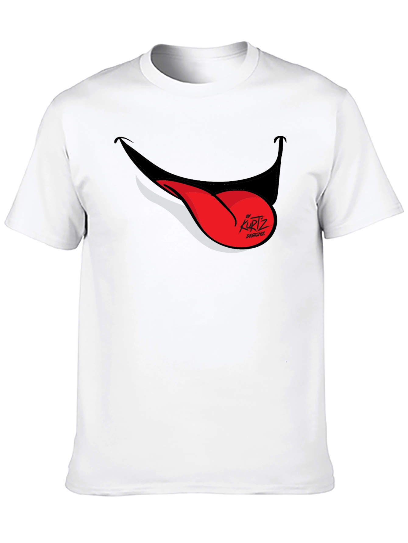 Funny Tongue Out Graphic Tee - Black Casual T-Shirt