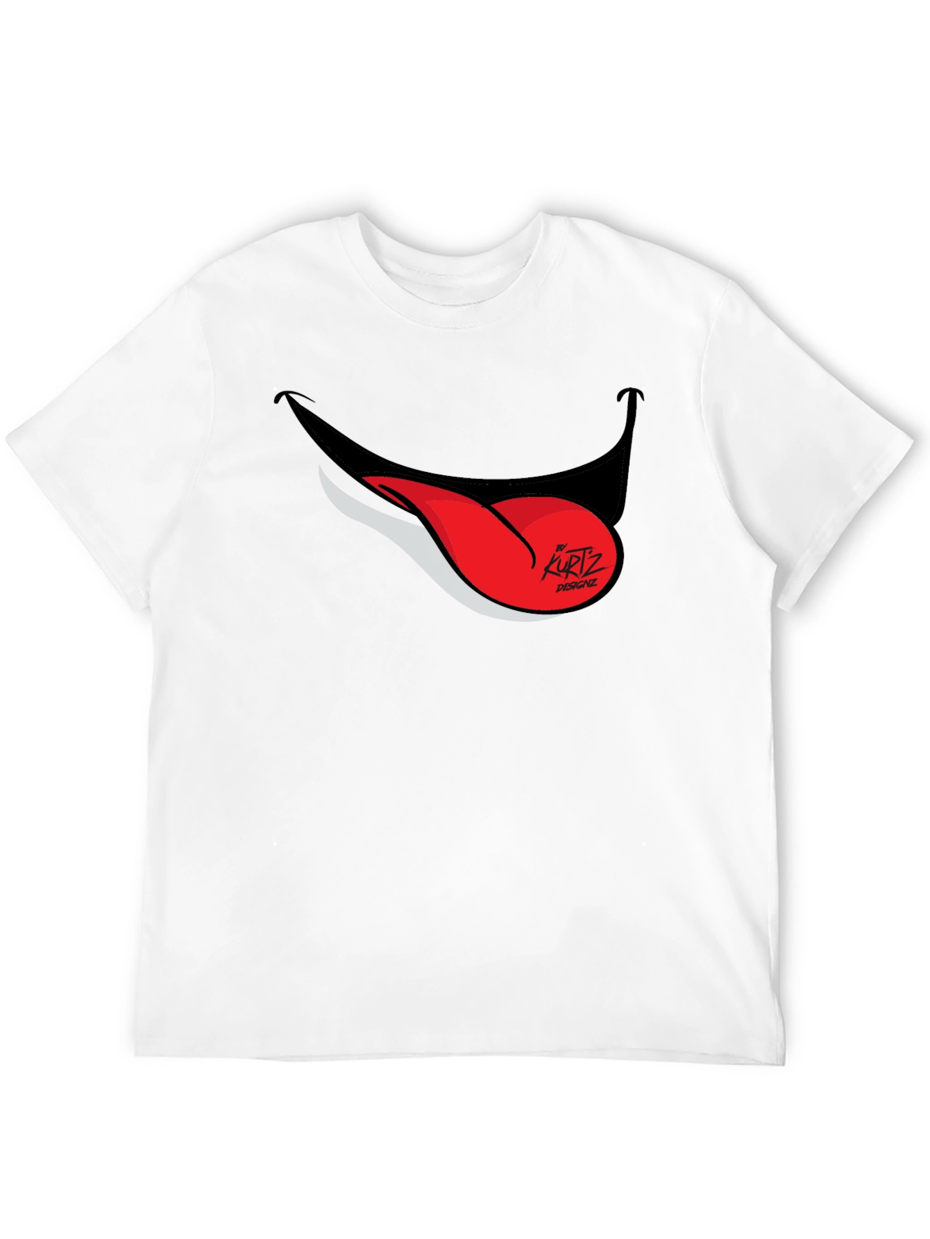 Funny Tongue Out Graphic Tee - Black Casual T-Shirt