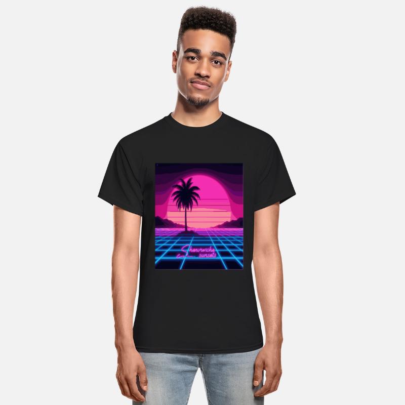 Chasing Sunsets Synthwave T-Shirt - Retro Neon Tee