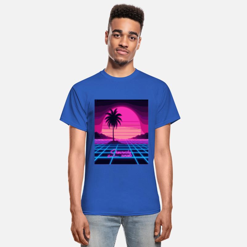Chasing Sunsets Synthwave T-Shirt - Retro Neon Tee