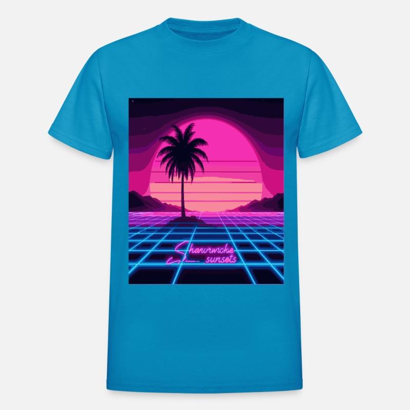 Chasing Sunsets Synthwave T-Shirt - Retro Neon Tee
