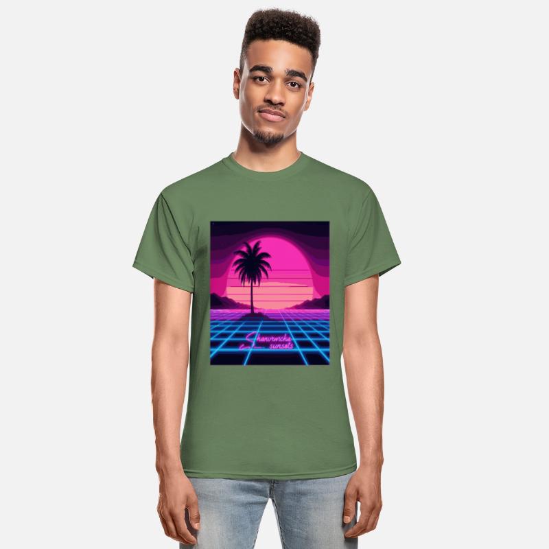 Chasing Sunsets Synthwave T-Shirt - Retro Neon Tee