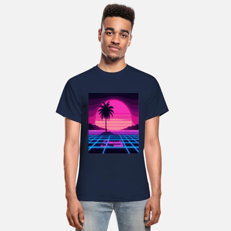 Chasing Sunsets Synthwave T-Shirt - Retro Neon Tee