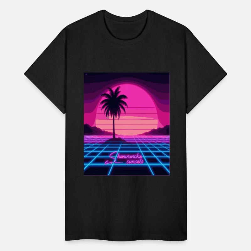 Chasing Sunsets Synthwave T-Shirt - Retro Neon Tee