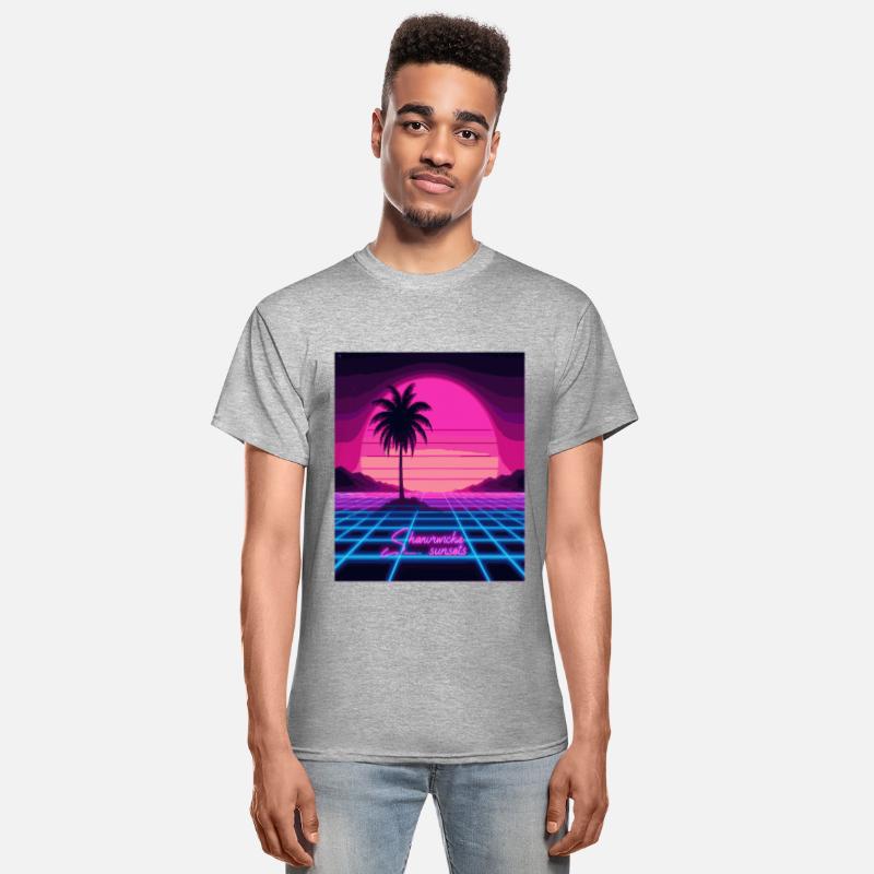Chasing Sunsets Synthwave T-Shirt - Retro Neon Tee